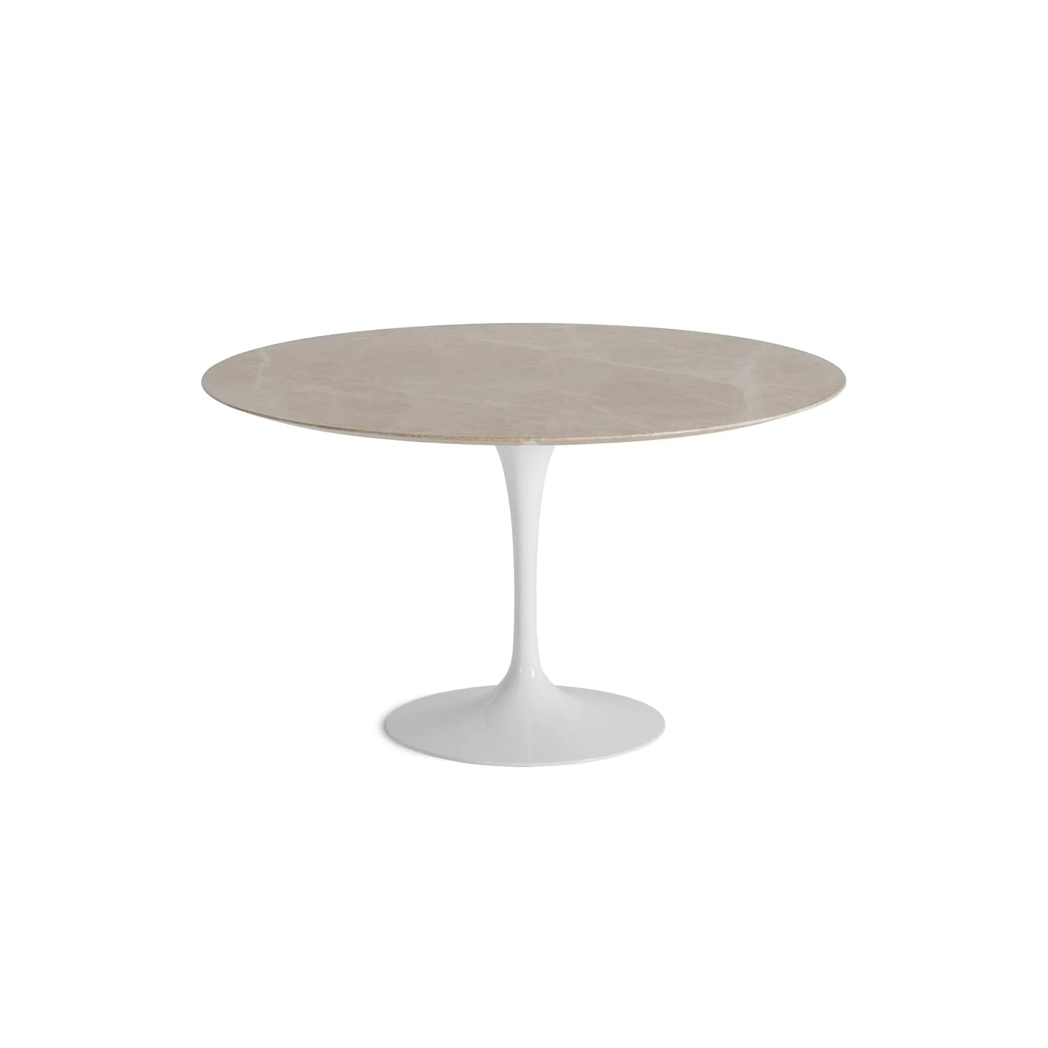 Saarinen 圆形餐桌 - 卡拉拉大理石/白色底座 35" - 60"