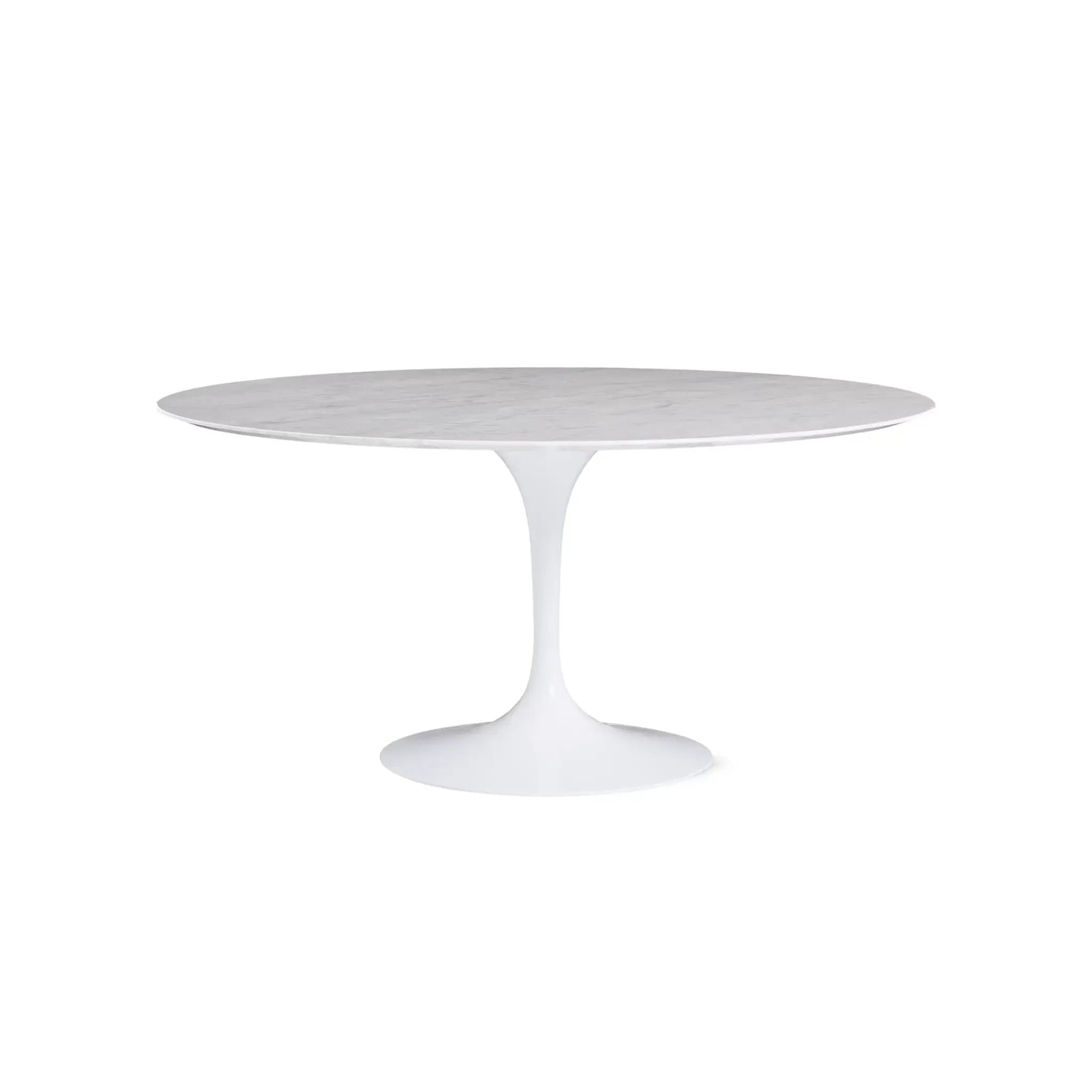 Saarinen 圆形餐桌 - 卡拉拉大理石/白色底座 35" - 60"