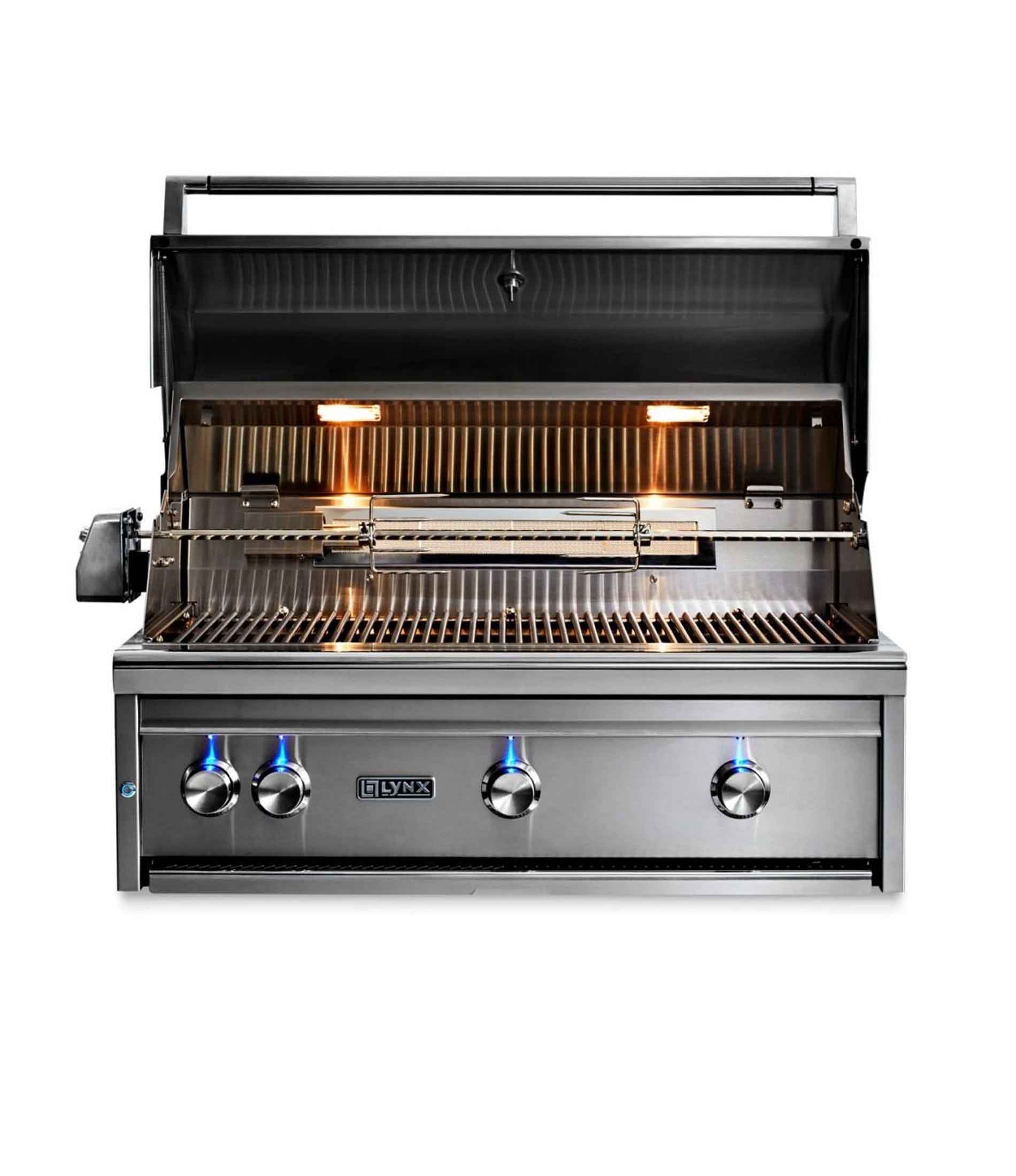 36英寸专业嵌入式烧烤架 - 全陶瓷燃烧器带旋转烤架