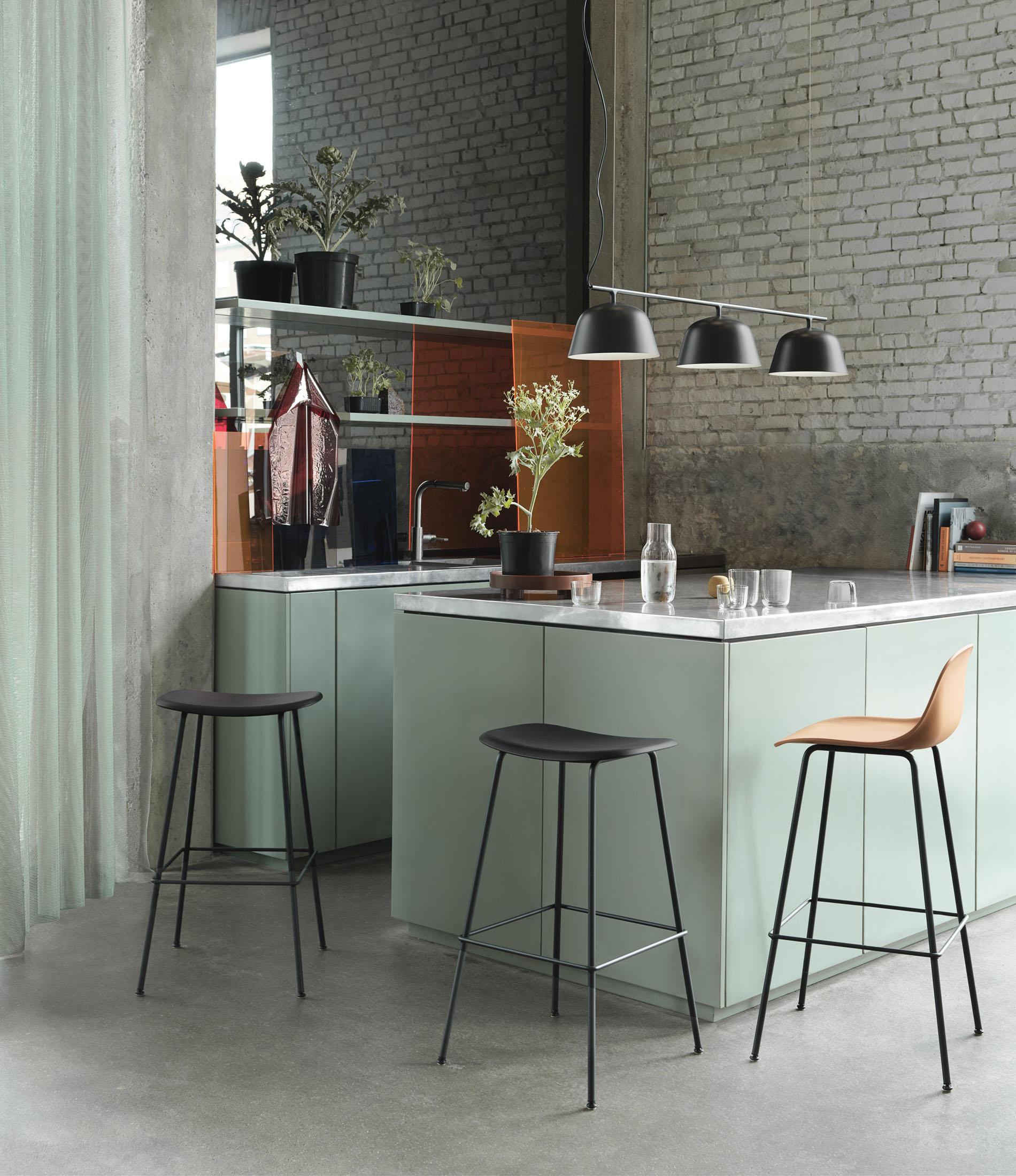 Fiber Bar Stool - Tube Base