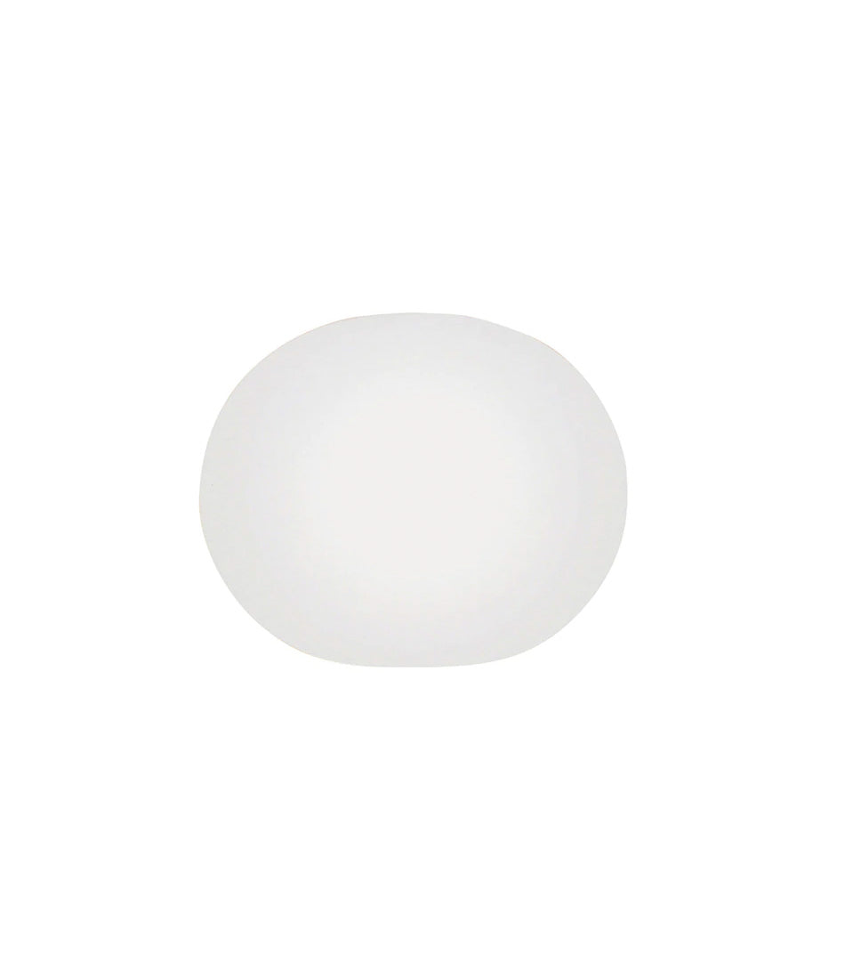 Flos Glo-Ball wall sconce, with opaque white glass spherical diffuser.