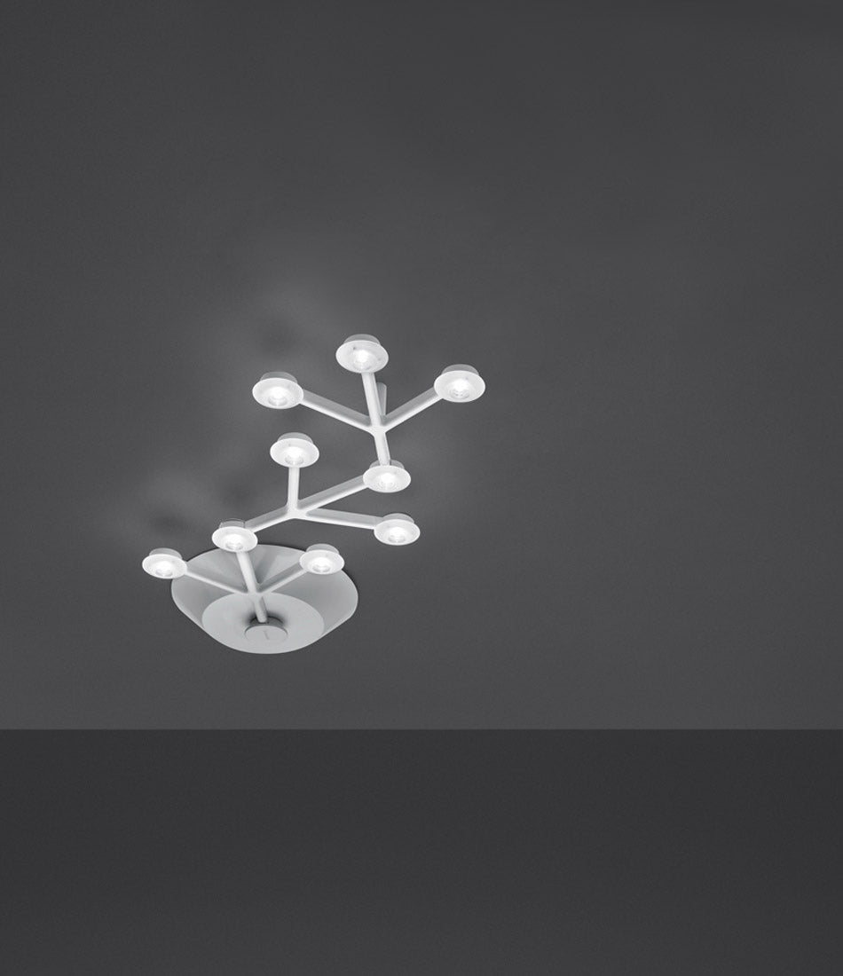 Artemide Led Net Line 66 ceiling lamp, with multipoint lighting nodes.