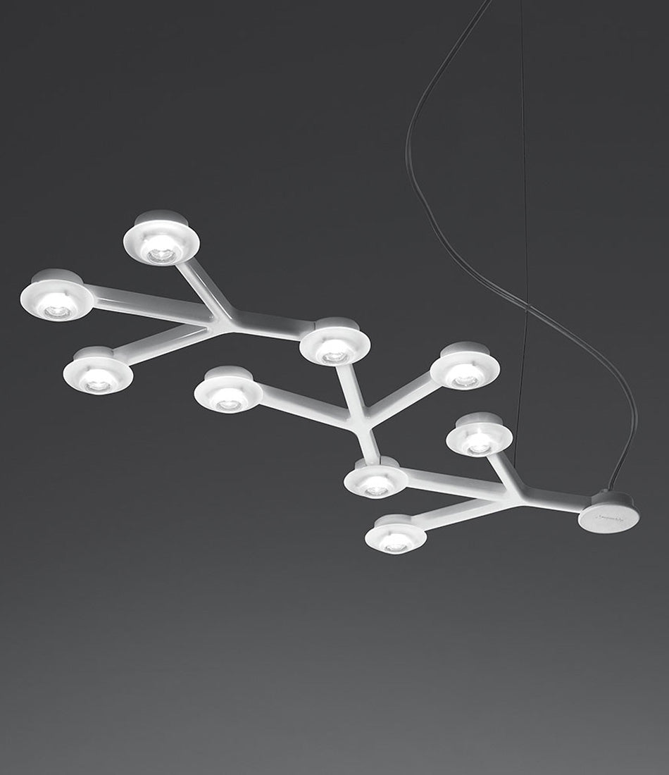 Artemide Led Net Line 66 suspension lamp, with multipoint lighting nodes.
