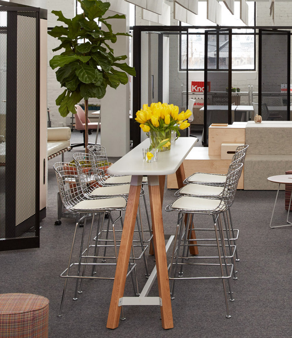 Bertoia Stool, Bar Height - Leather Seat Pad