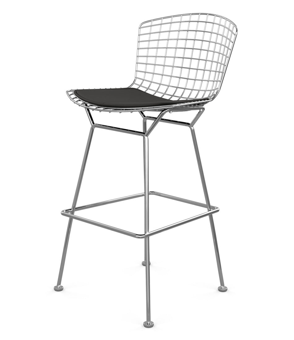 Bertoia Stool, Bar Height - Leather Seat Pad