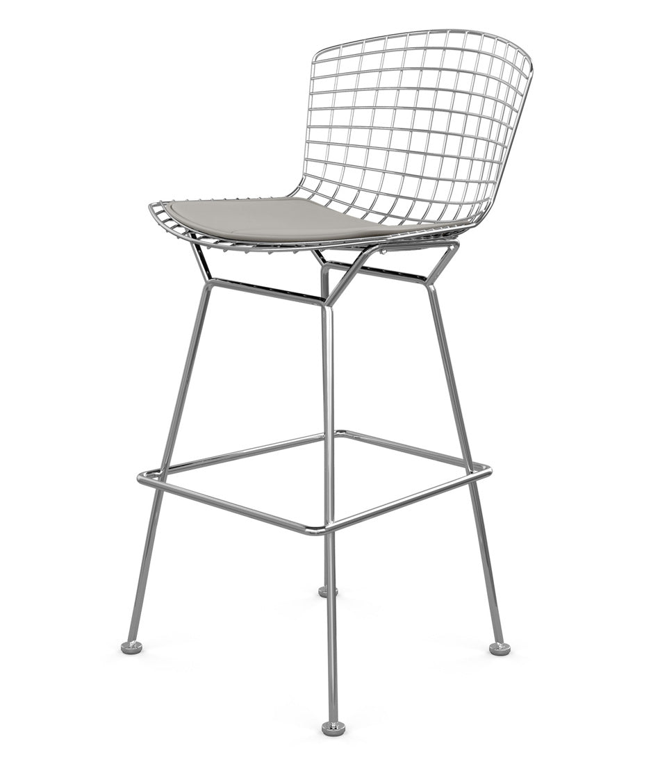 Bertoia Stool, Bar Height - Leather Seat Pad
