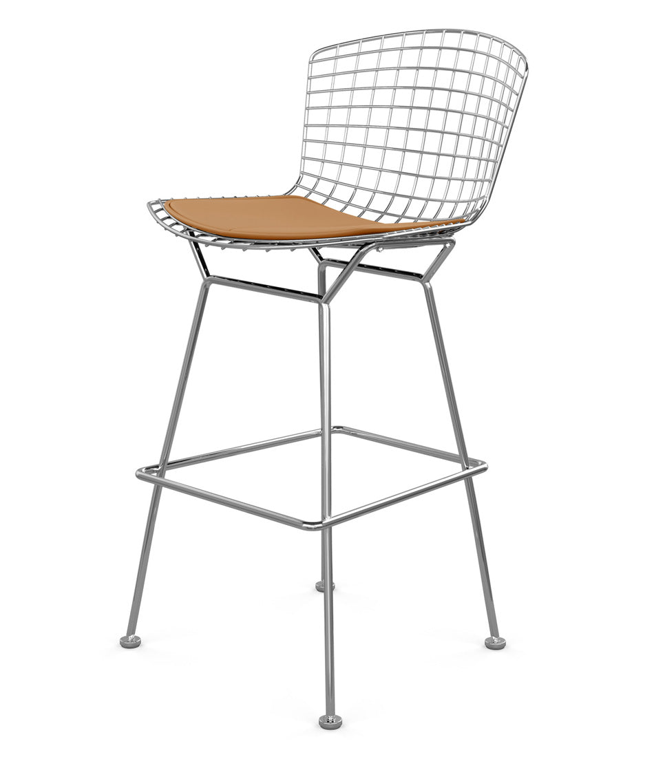 Bertoia Stool, Bar Height - Leather Seat Pad