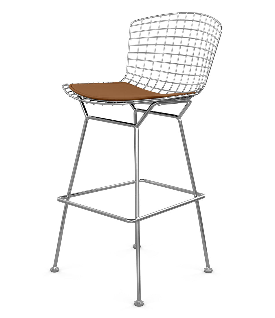 Bertoia Stool, Bar Height - Leather Seat Pad