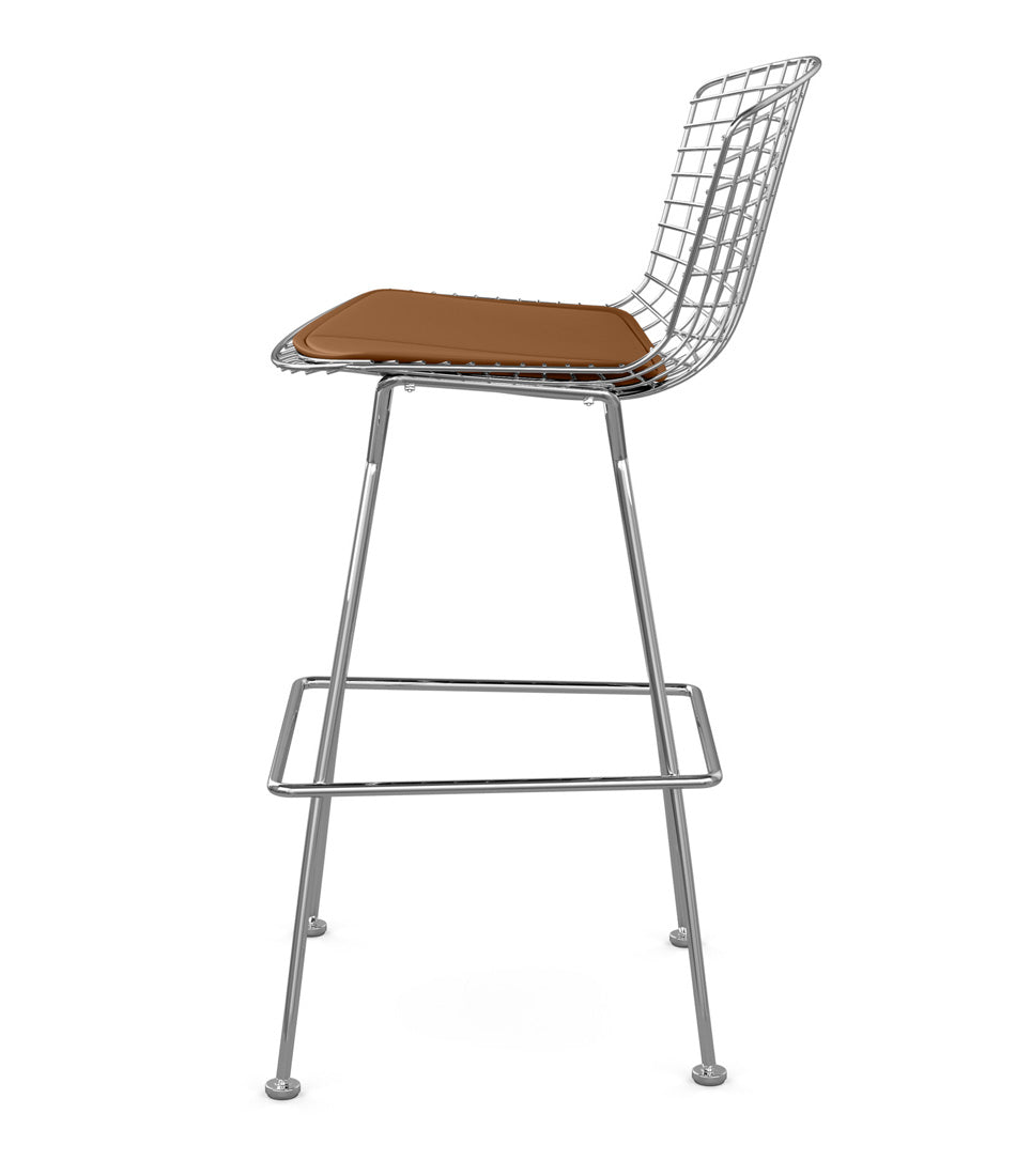 Bertoia Stool, Bar Height - Leather Seat Pad
