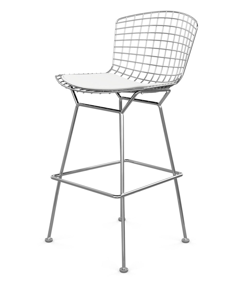 Bertoia Stool, Bar Height - Leather Seat Pad