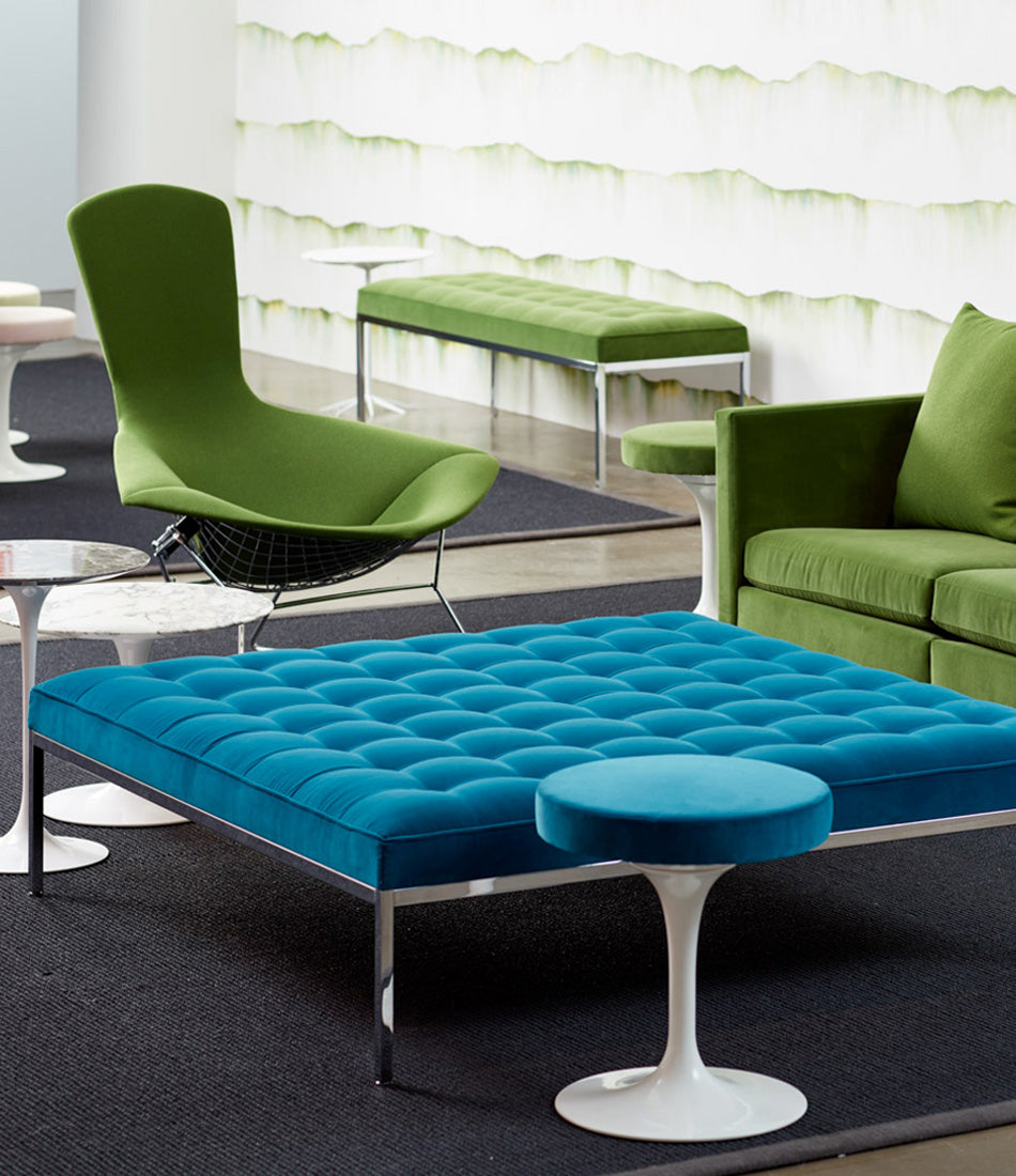 Florence Knoll Square Relaxed Fabric Bench 37" - 56"