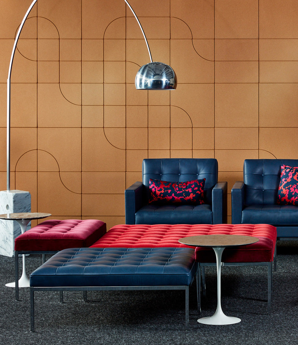 Florence Knoll 方形休闲皮革长凳 37" - 56"