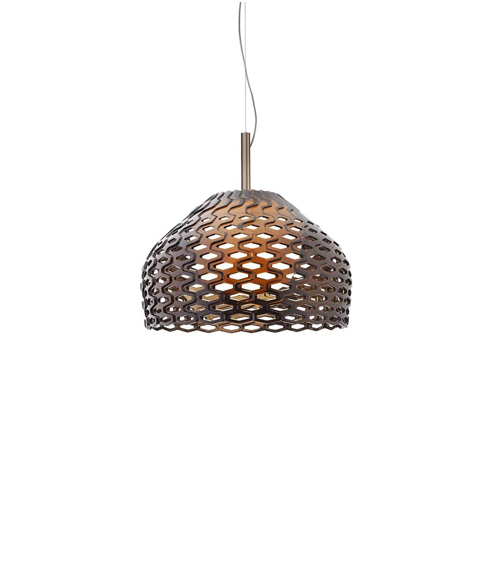 Bronze Flos Tatou suspension lamp, with perforated lampshade.