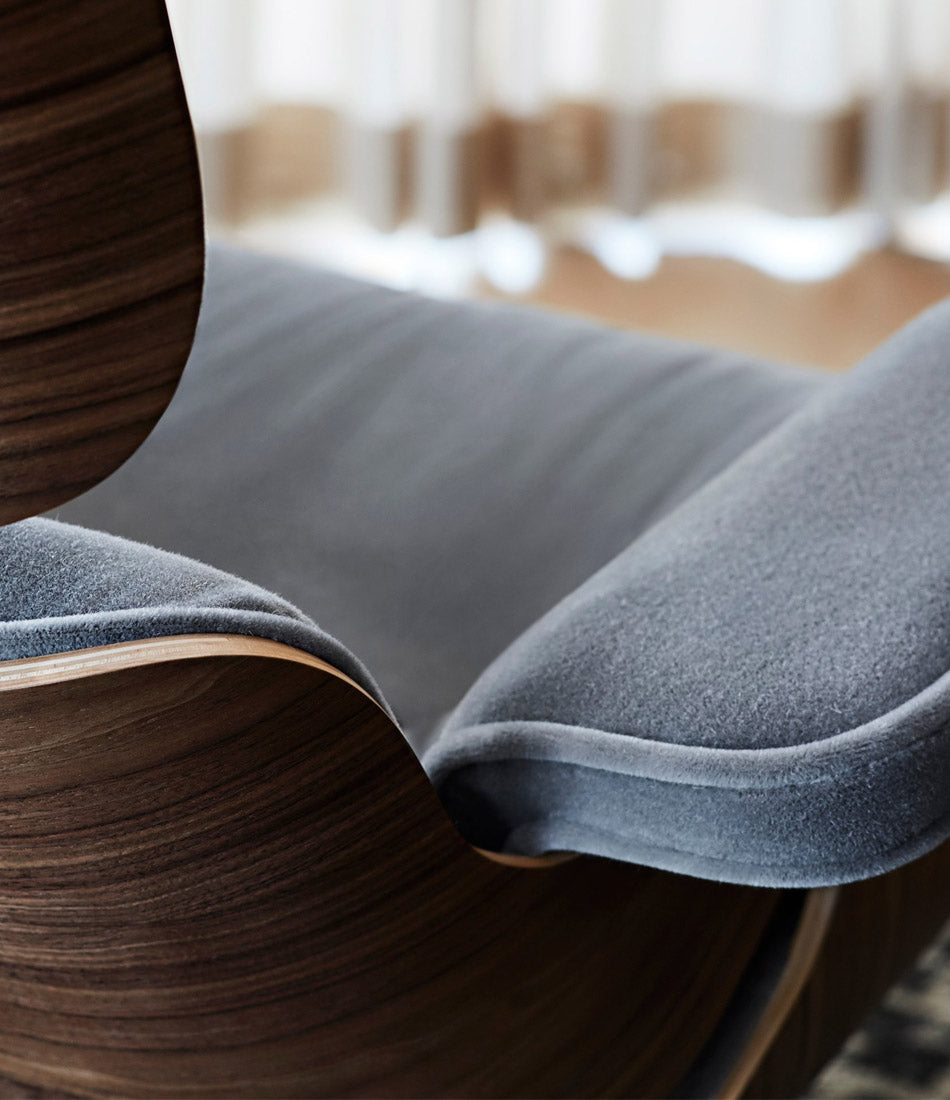 Eames® Lounge Mohair Chair and Ottoman - Classic Size