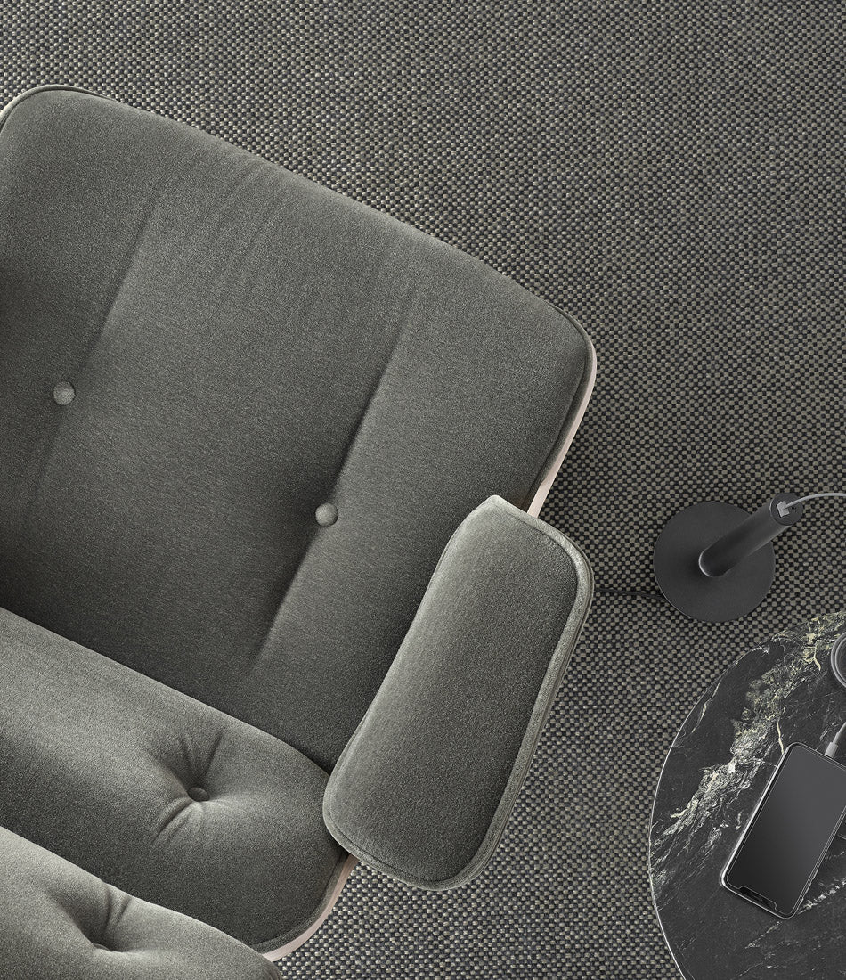 Eames® Lounge Mohair Chair and Ottoman - Classic Size