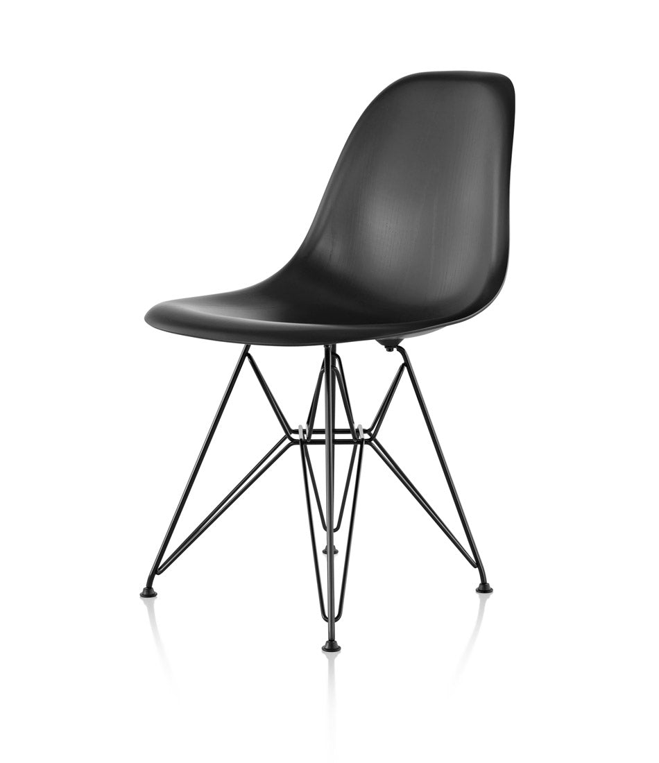 Eames® Molded Wood Side Chair, Wire Base