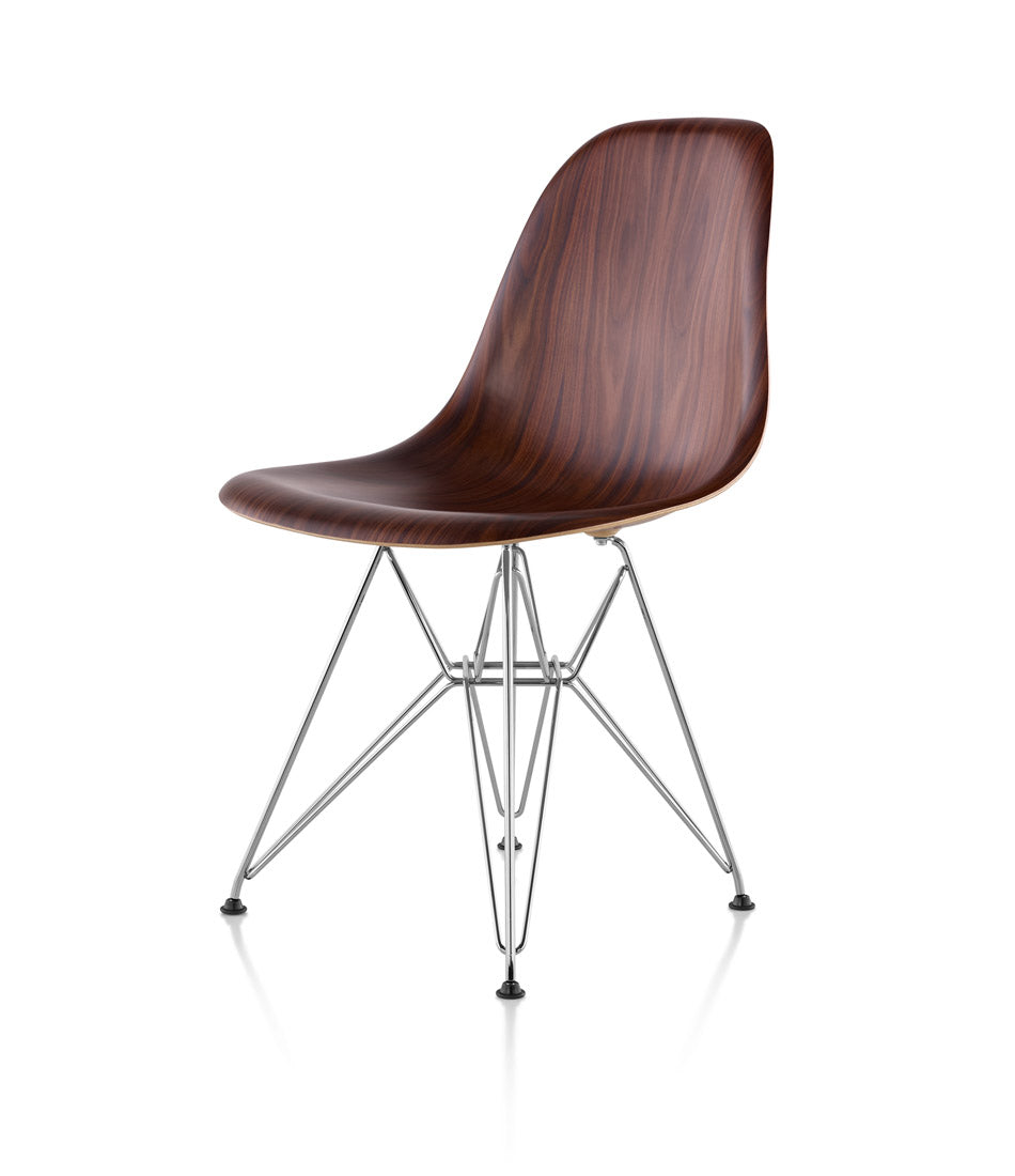 Eames® Molded Wood Side Chair, Wire Base