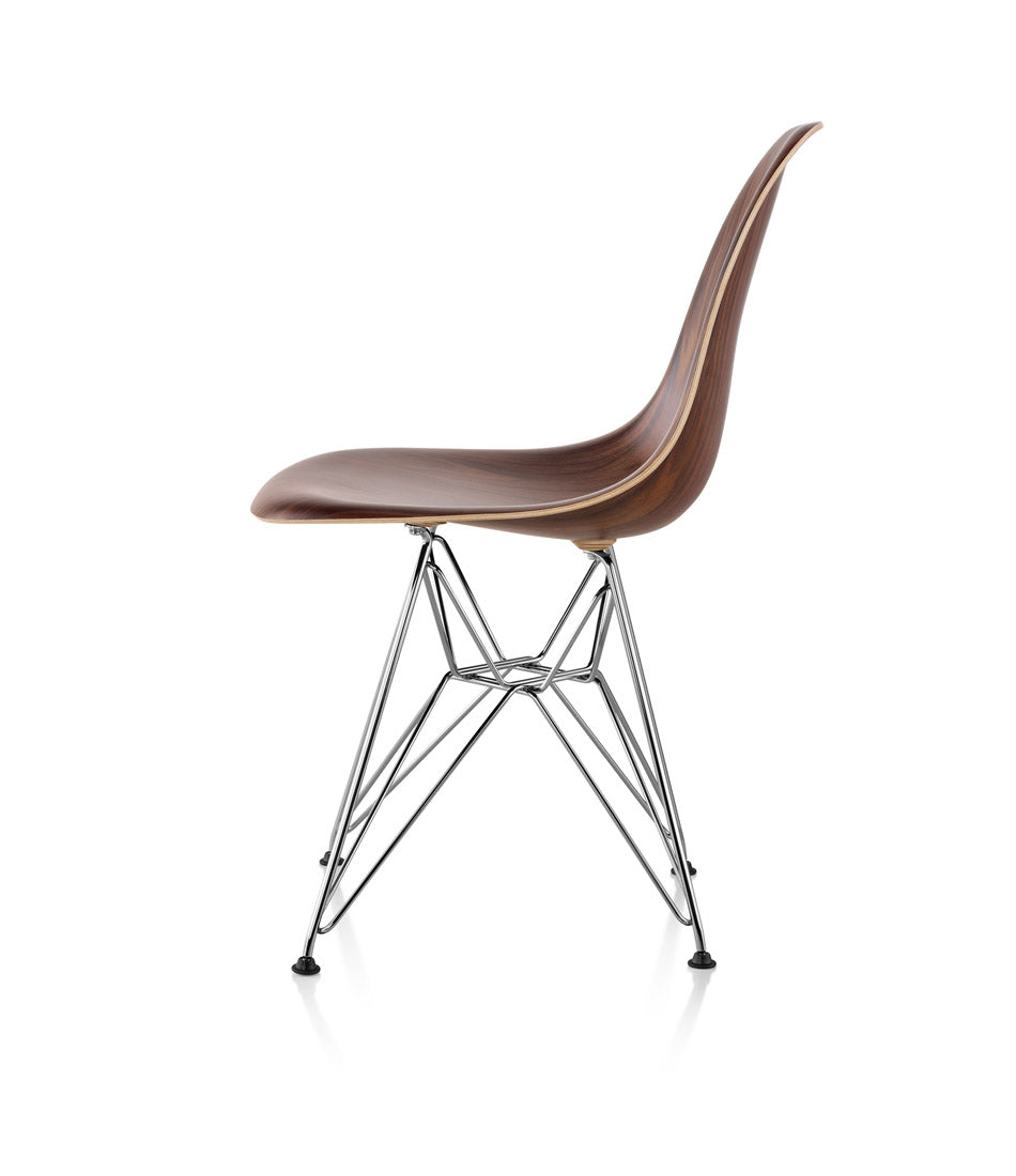 Eames® Molded Wood Side Chair, Wire Base