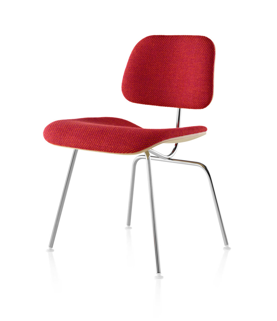 Eames® Molded Plywood Dining Chair with Metal Base Upholstered