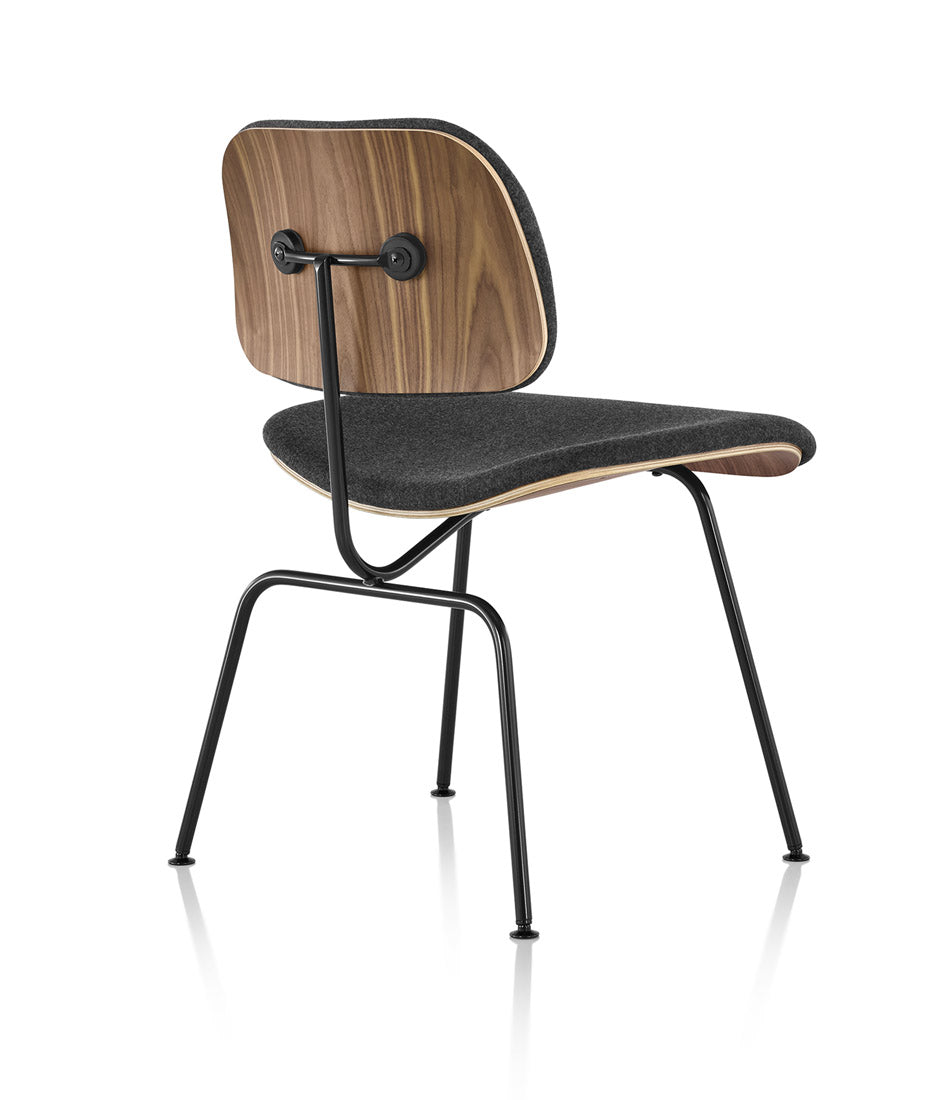 Eames® Molded Plywood Dining Chair with Metal Base Upholstered