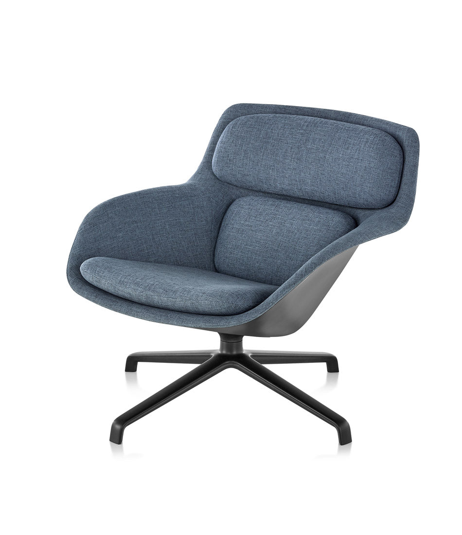 Striad® Low-Back Lounge Chair - 4-Star Swivel Base - Fabric