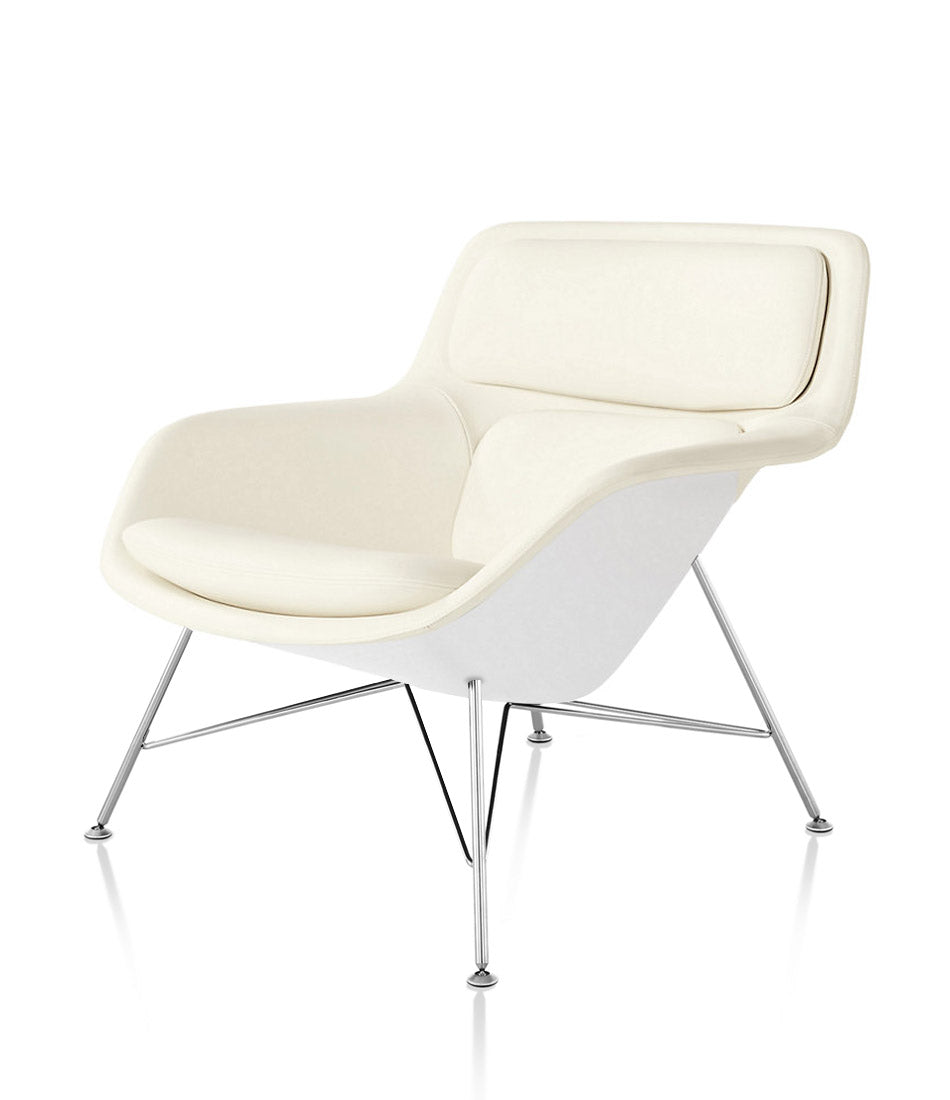 Striad® Low-Back Lounge Chair - Wire Base - Leather