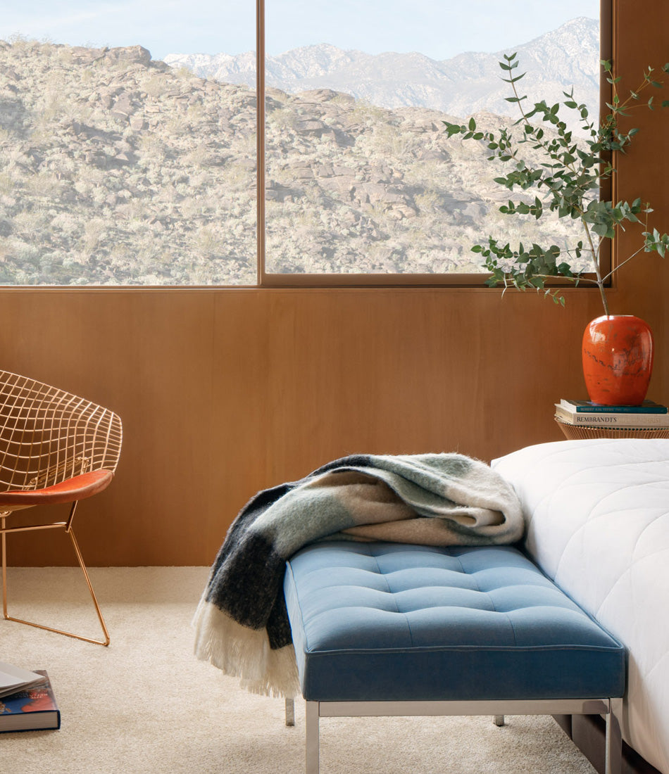 Florence Knoll 休闲长椅 2 和 3 座 - 皮革