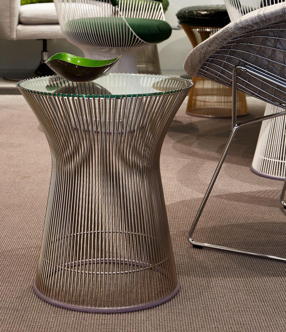 Platner Polished Nickel Side Table