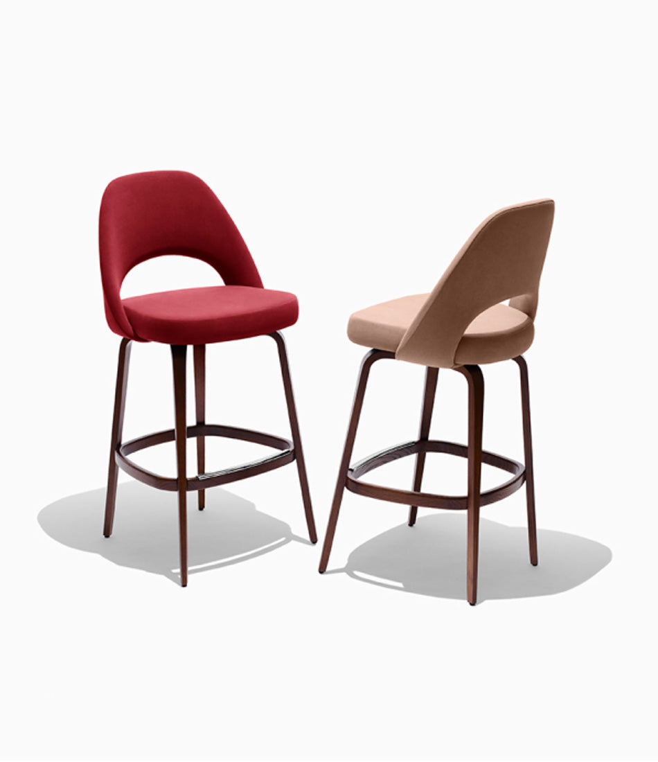 Saarinen Executive Stool, Counter Height - Leather