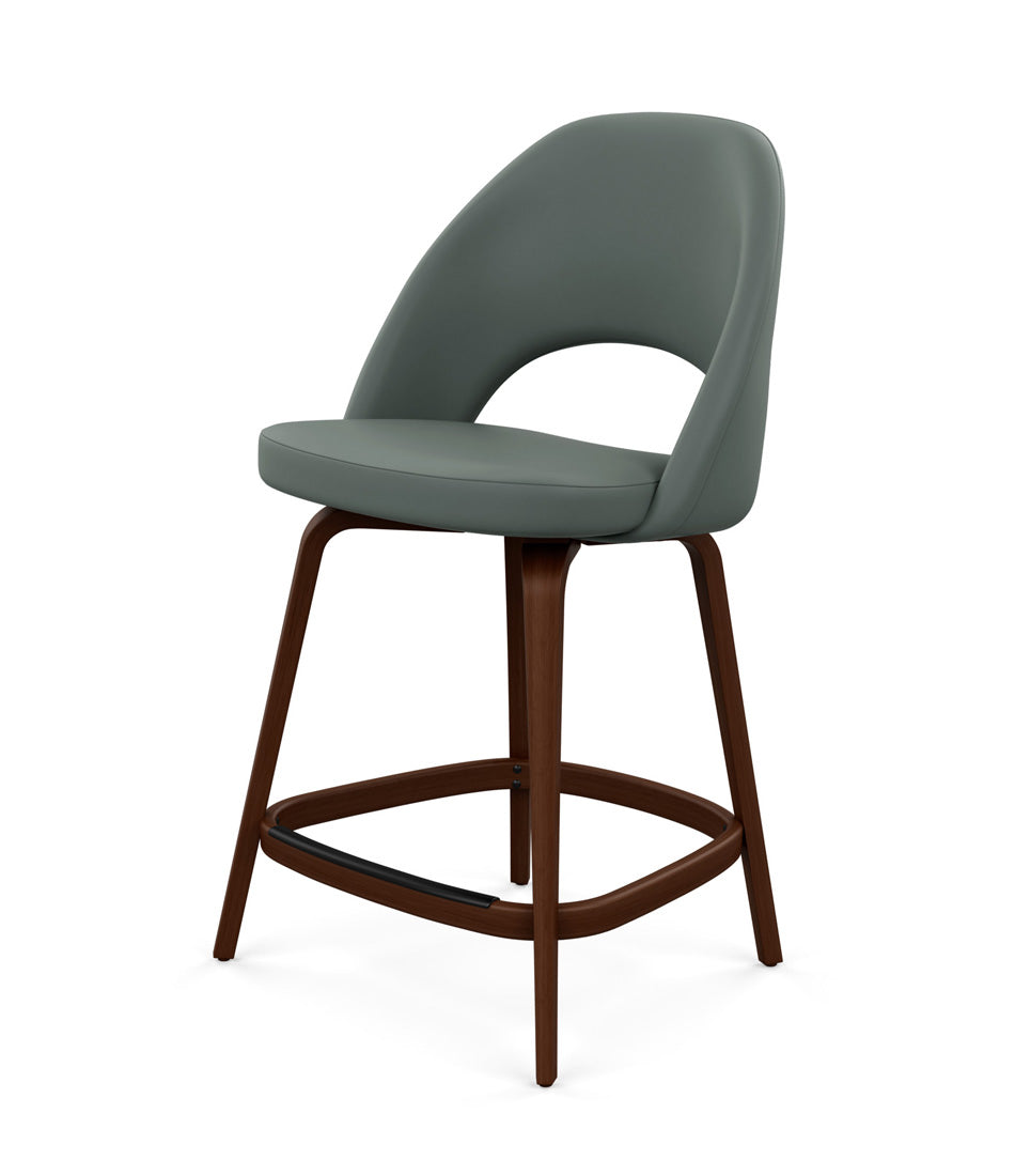 Saarinen Executive Stool, Counter Height - Leather