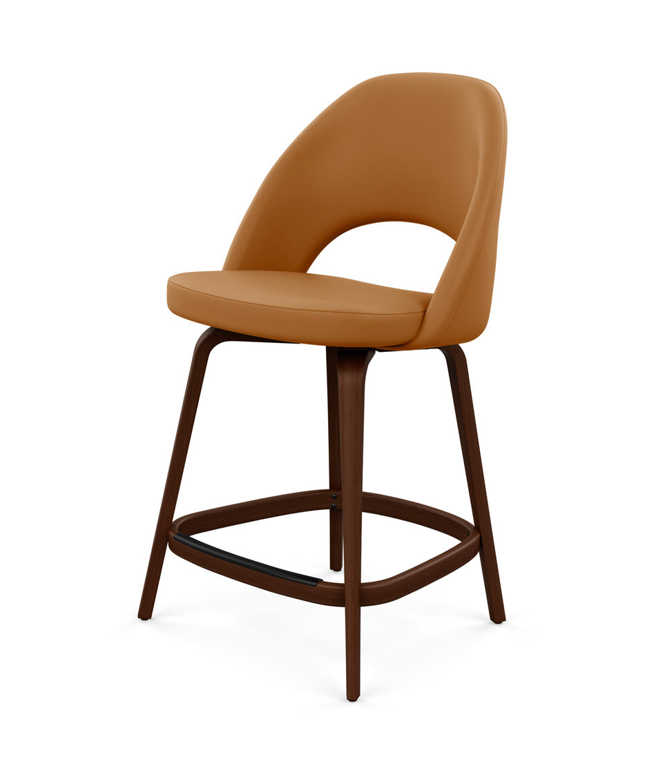 Saarinen Executive Stool, Counter Height - Leather