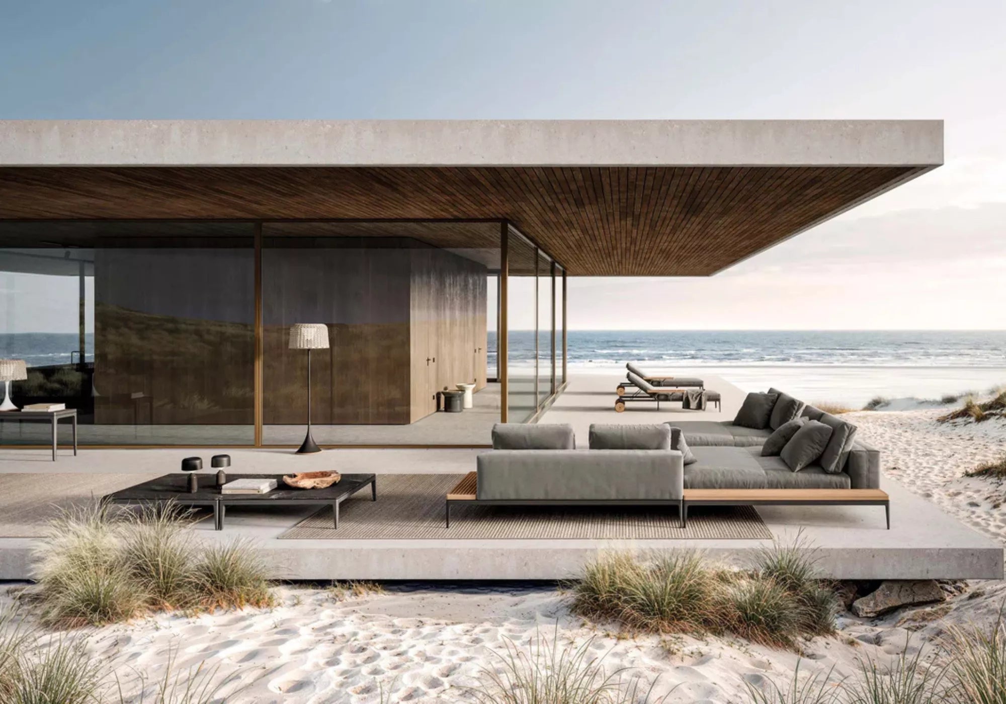 Modern Outdoor Furniture in a backyard