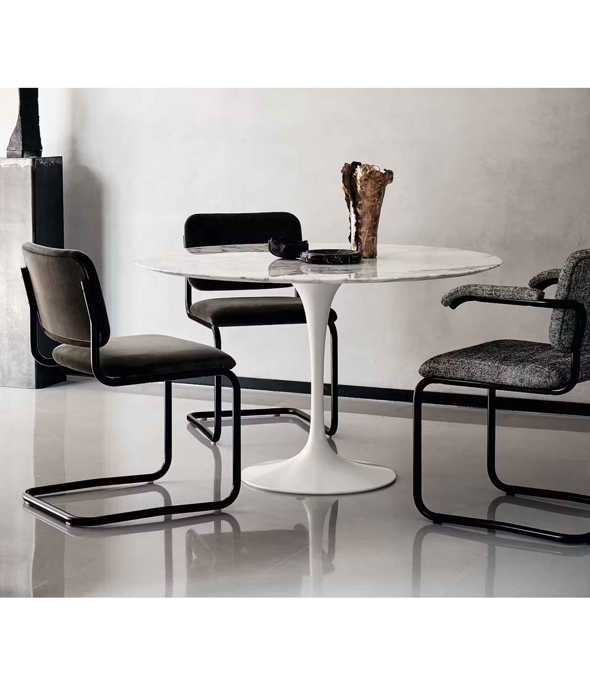 Cesca Chair - Armless with Upholstered Seat & Cane Back