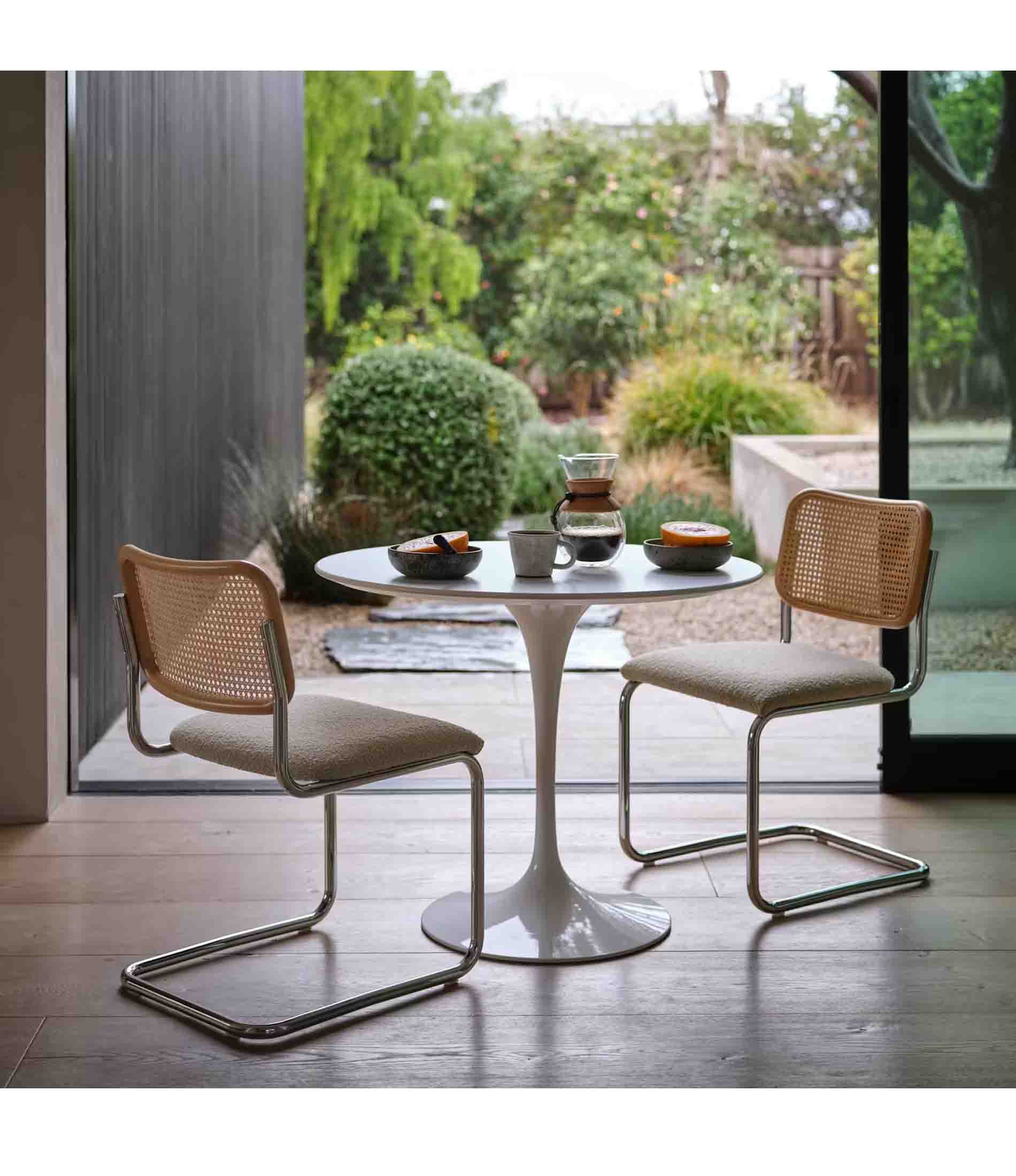 Cesca Chair - Armless with Upholstered Seat & Cane Back