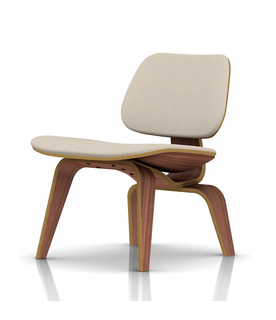 Eames® Molded Plywood Lounge Chair Wood Base (LCW) - Upholstered