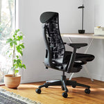 Embody task chair, Nelson X leg table