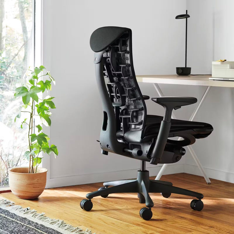 Embody task chair, Nelson X leg table