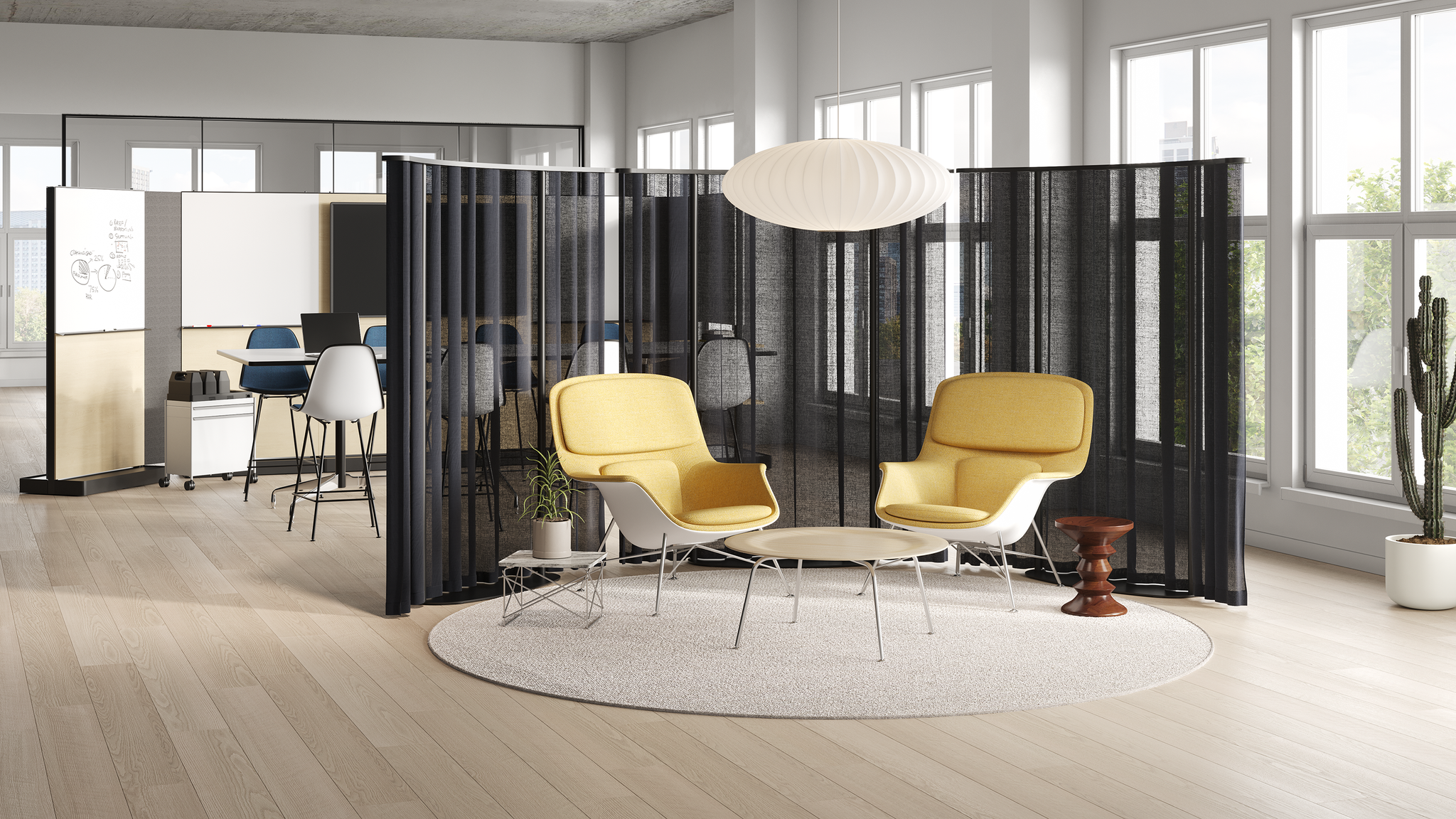 Eames® 模压胶合板咖啡桌 - 金属底座