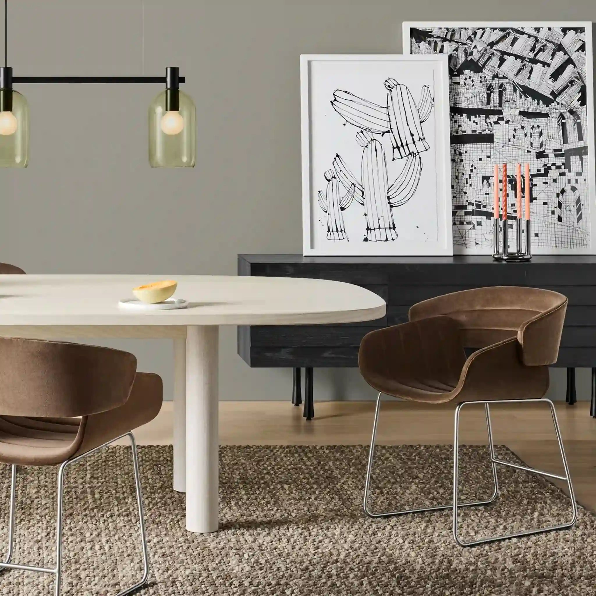 Racer Dining Chair - Velvet (Set of 2)