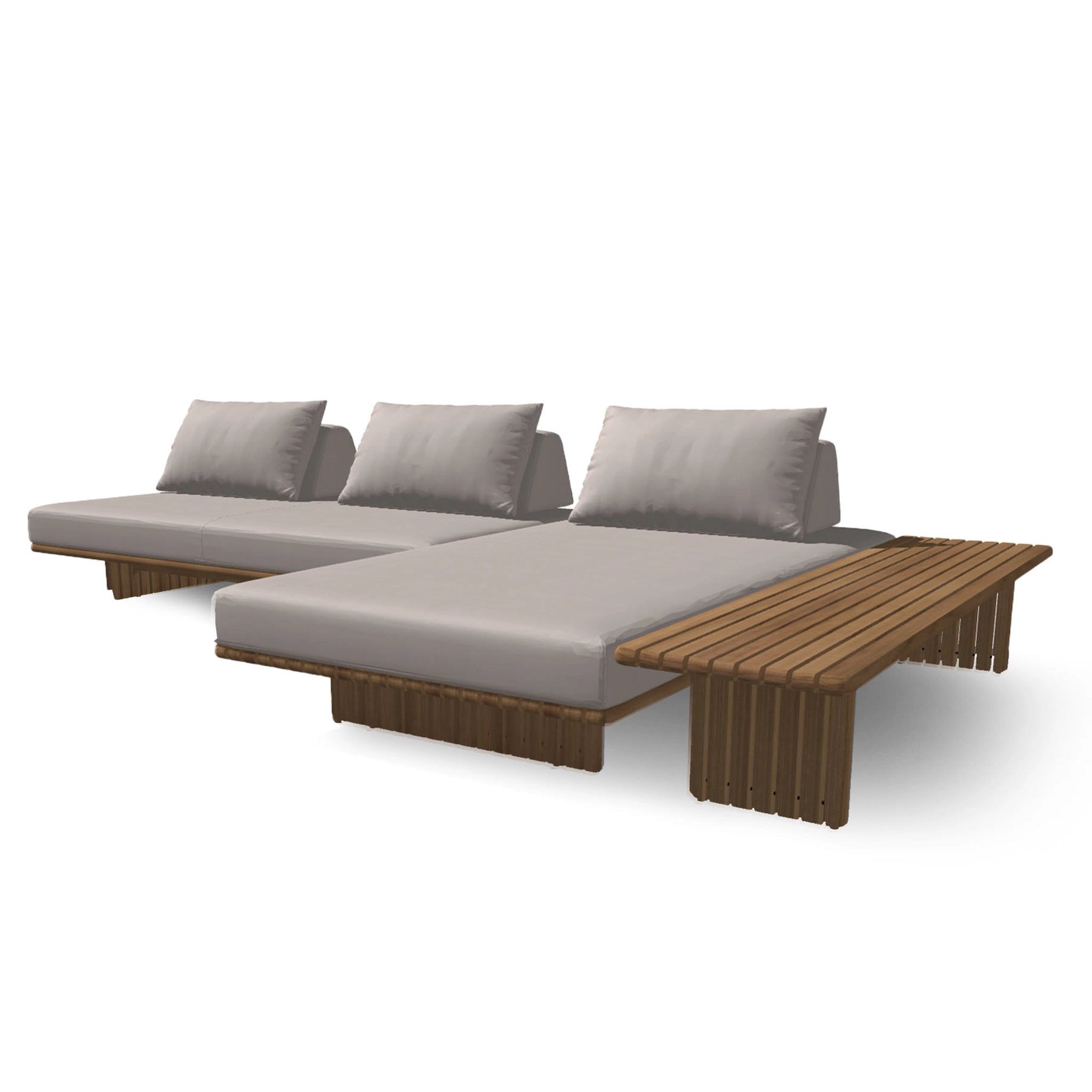 Deck 3 Piece Sectional With Large Sofa Table Configuration