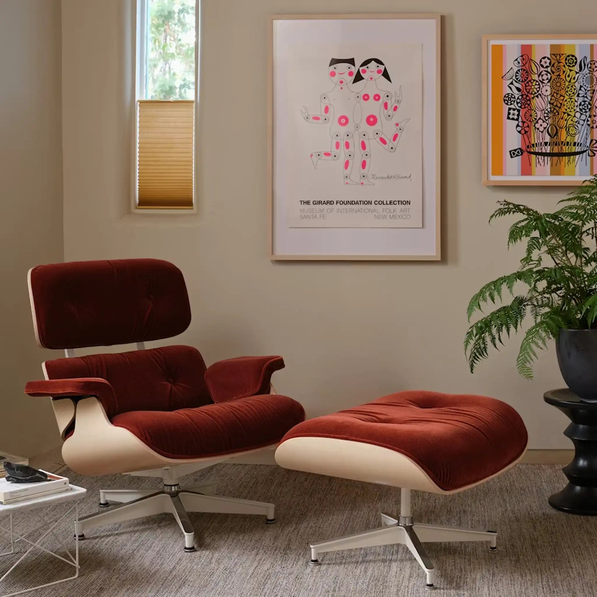 Eames® Lounge Chair and Ottoman White Ash
