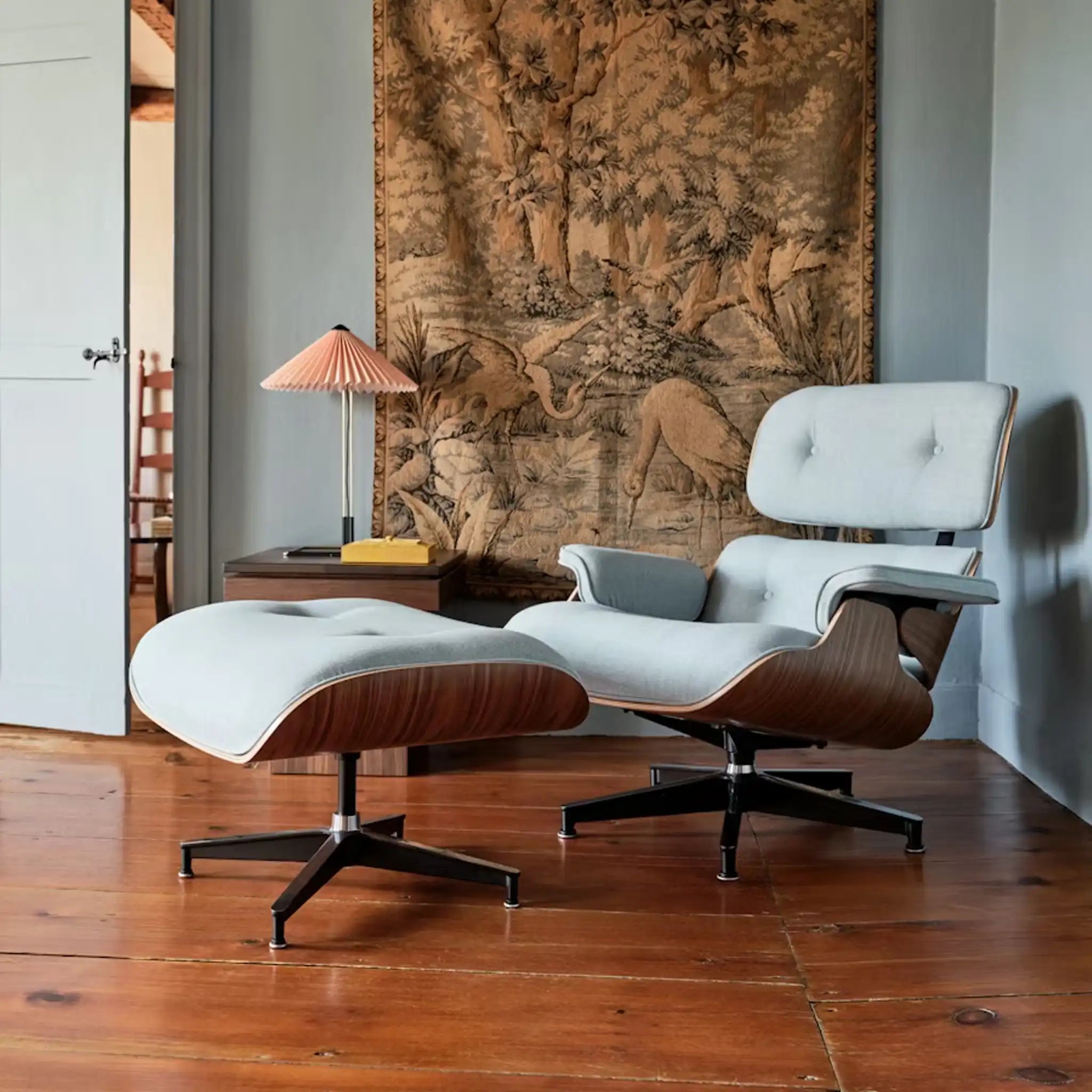 Eames® Lounge Mohair Chair and Ottoman - Classic Size