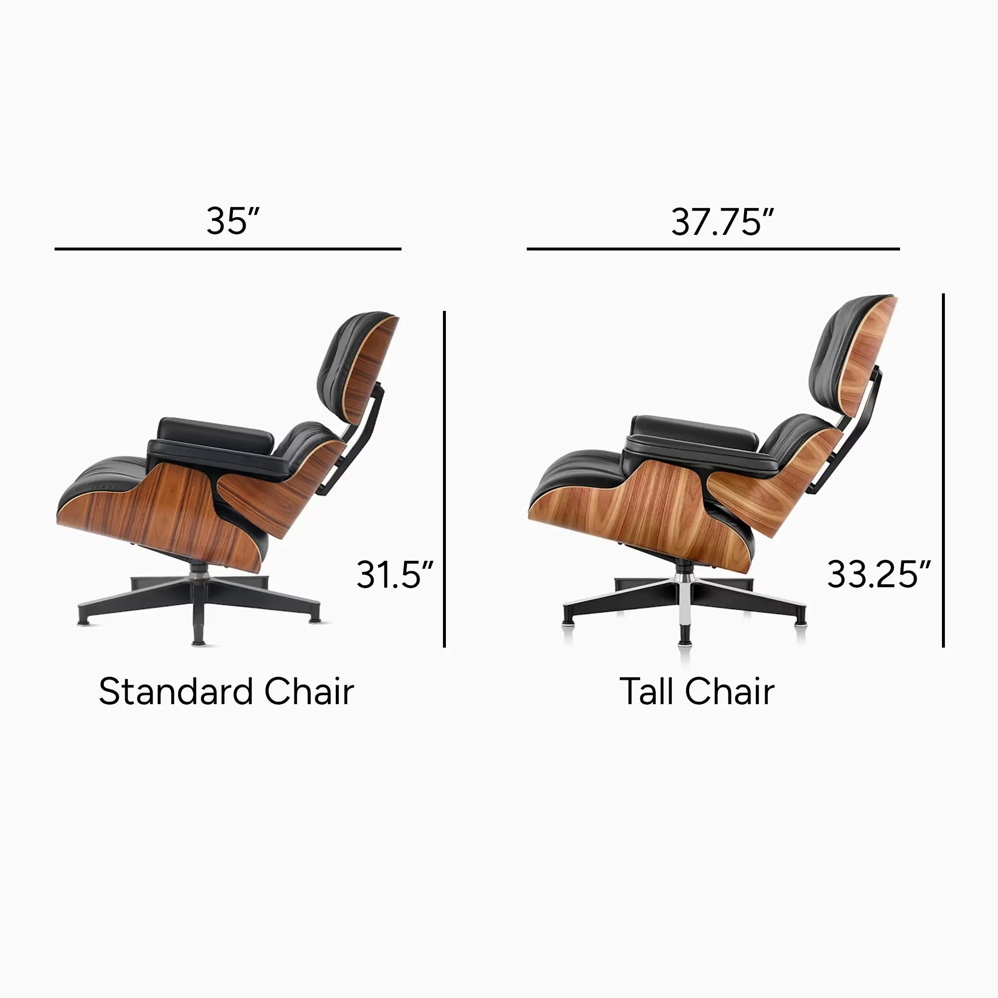 Eames® 休闲皮椅和脚凳 - 高尺寸