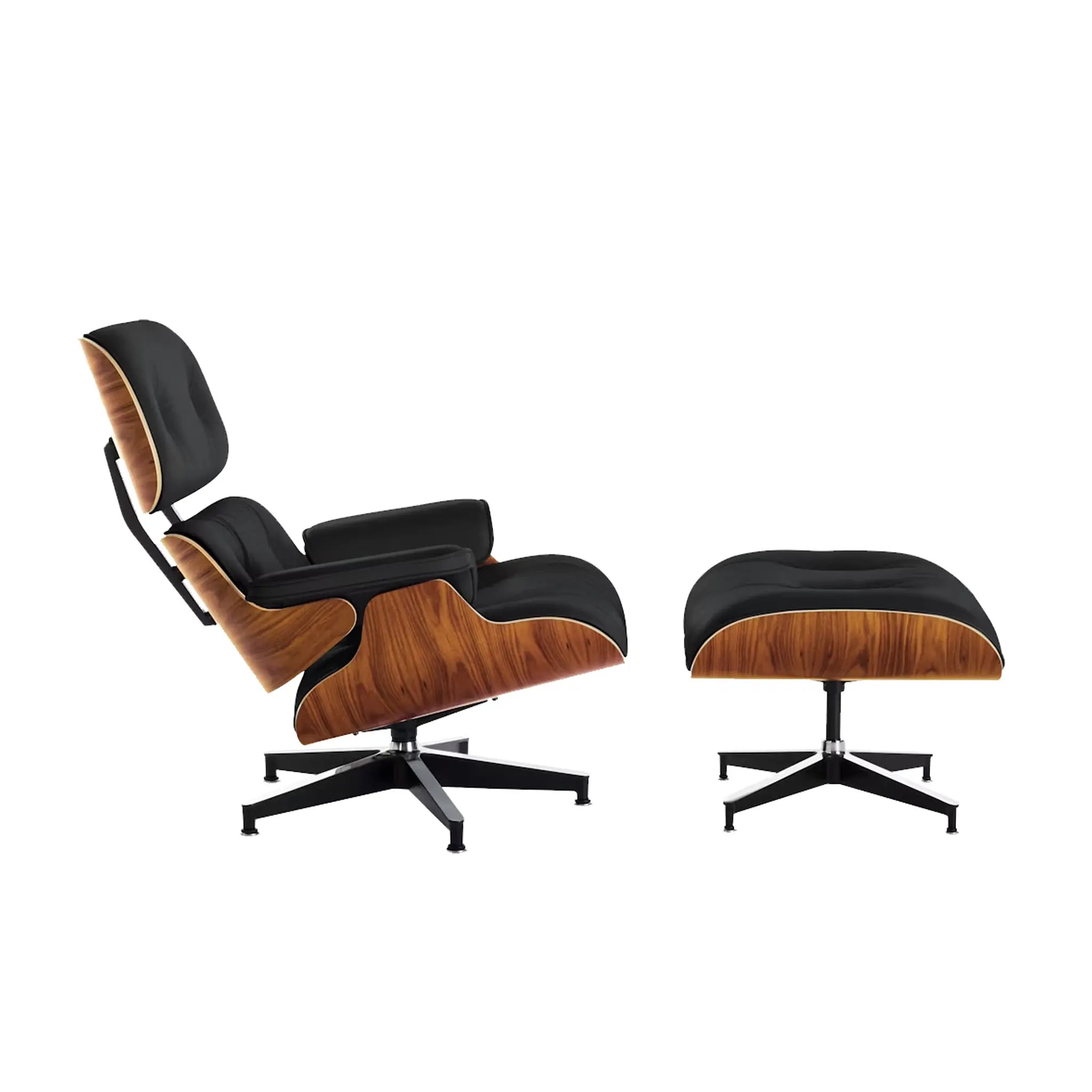 Eames® 休闲皮椅和脚凳 - 高尺寸