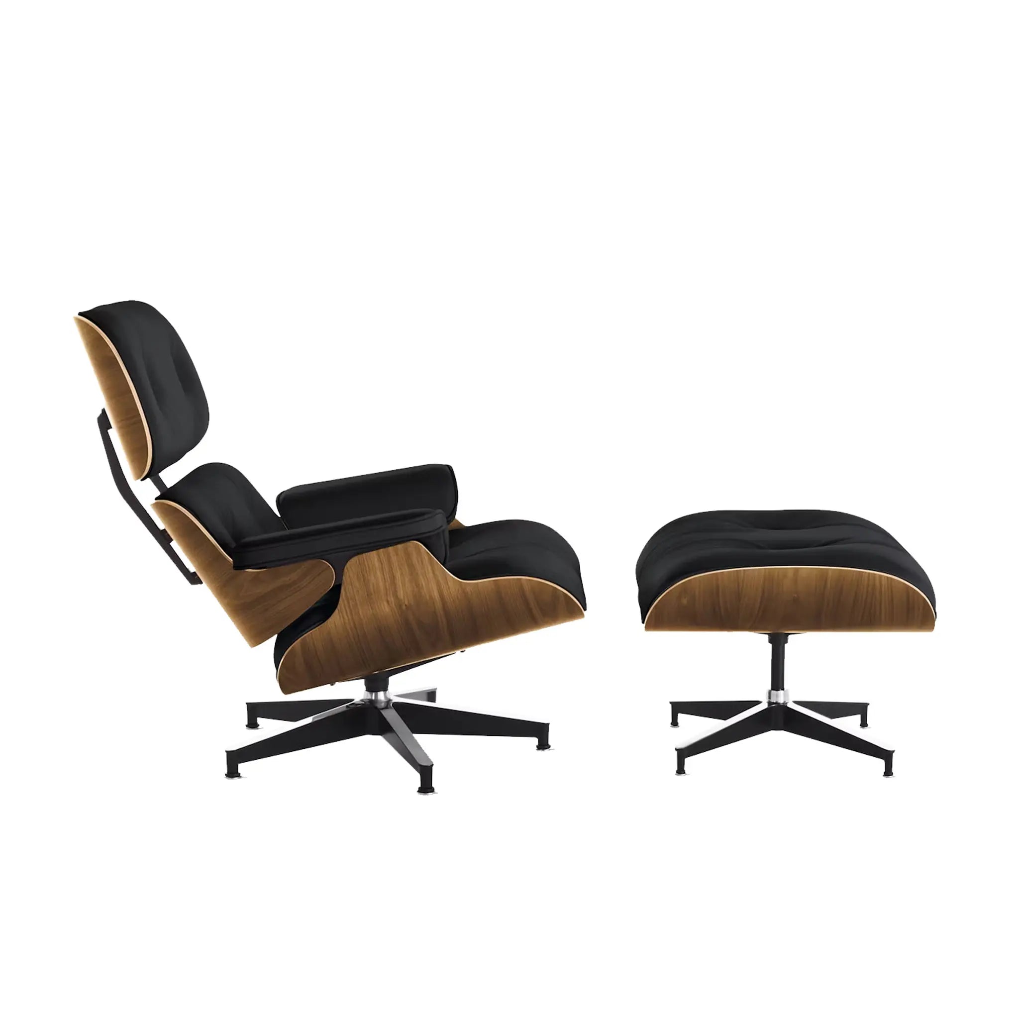 Eames® 休闲皮椅和脚凳 - 高尺寸