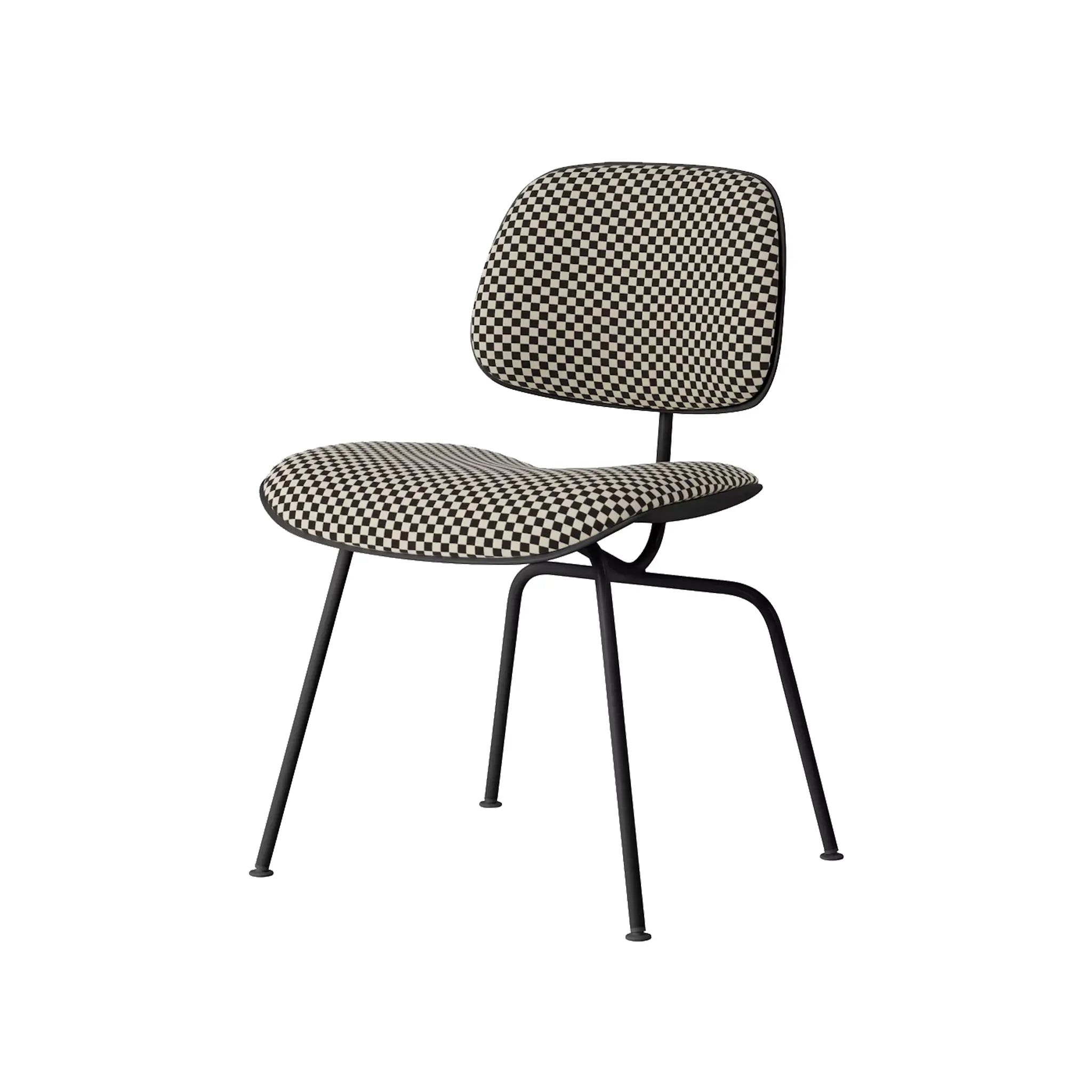 Eames® 塑料模压餐椅，金属底座 - 带软垫