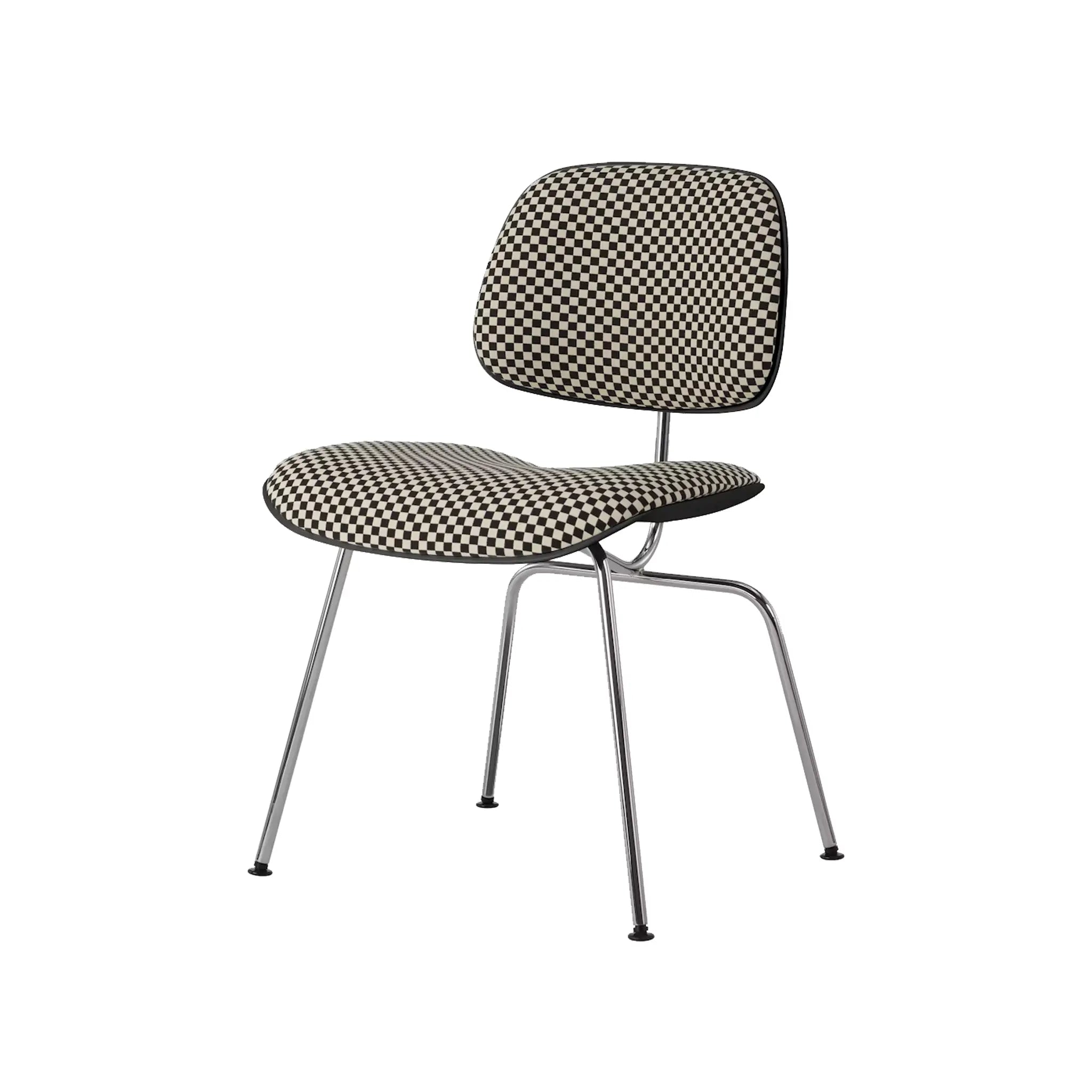 Eames® 塑料模压餐椅，金属底座 - 带软垫