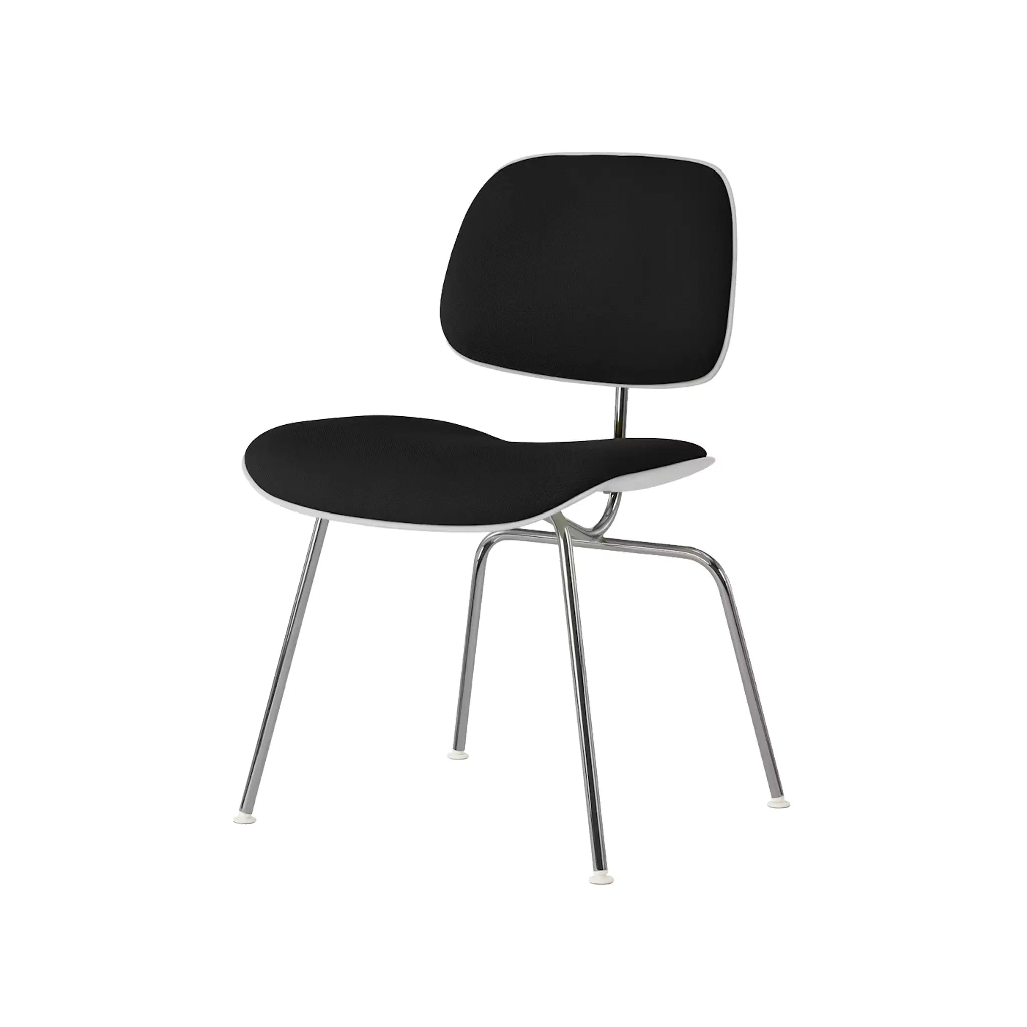 Eames® 塑料模压餐椅，金属底座 - 带软垫