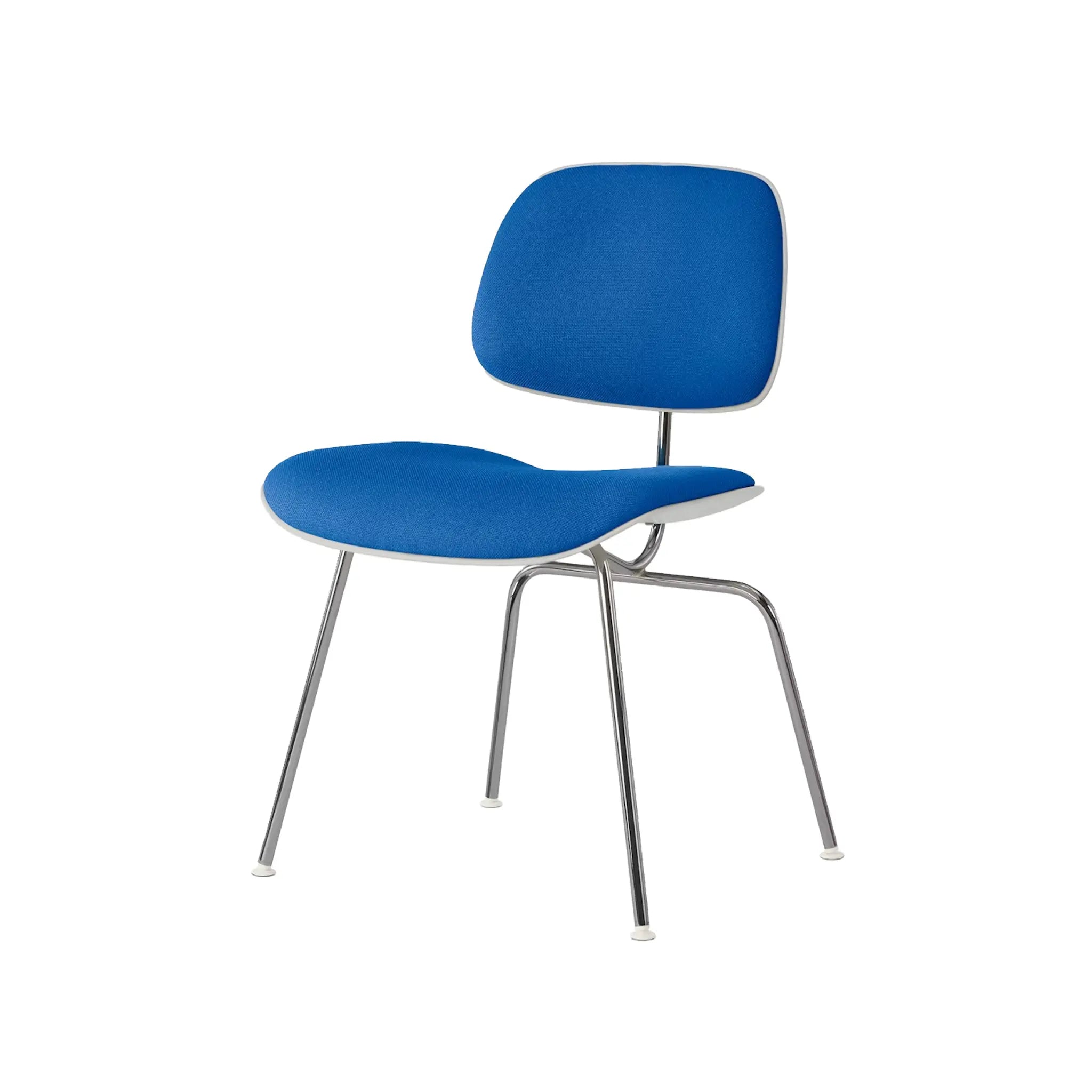 Eames® 塑料模压餐椅，金属底座 - 带软垫