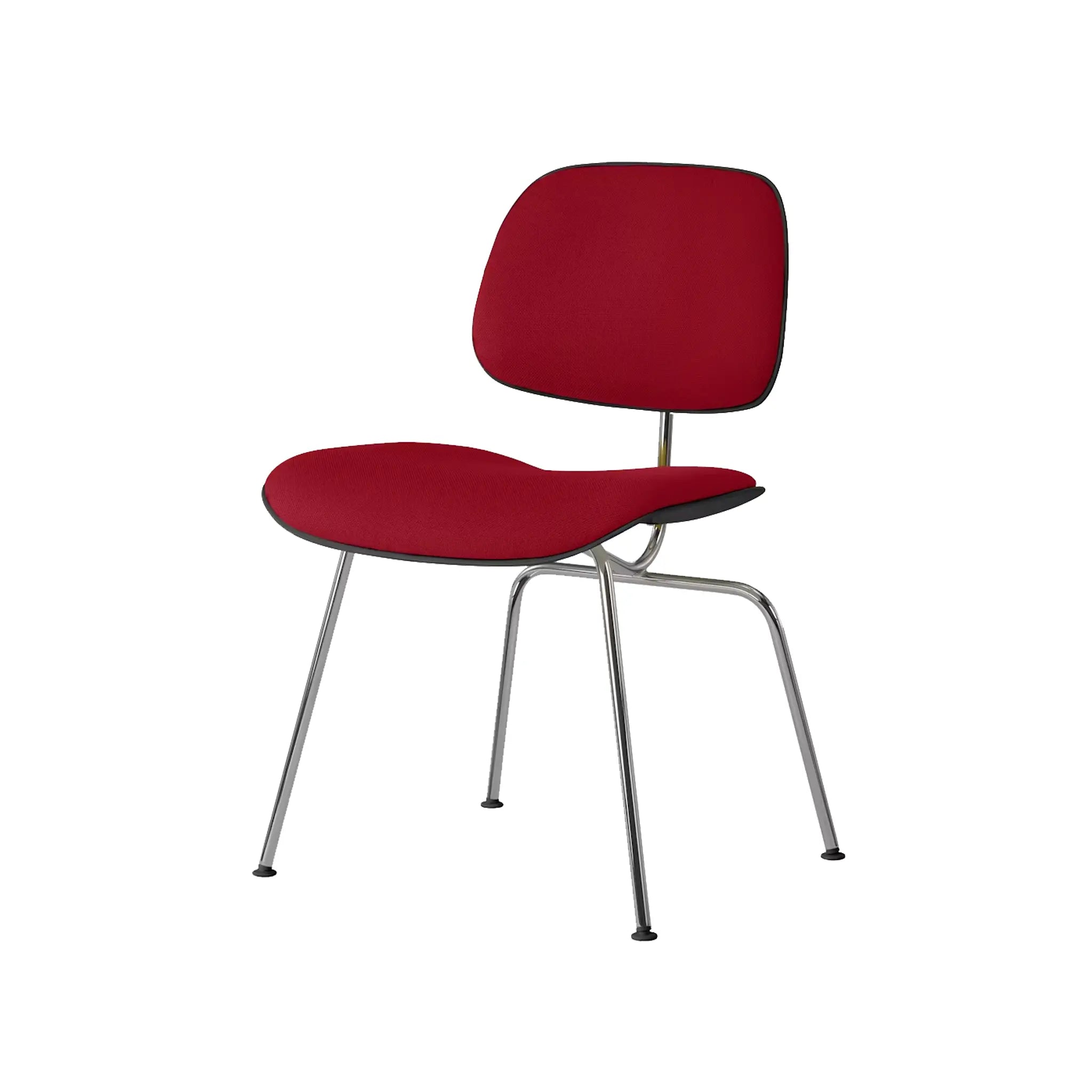 Eames® 塑料模压餐椅，金属底座 - 带软垫